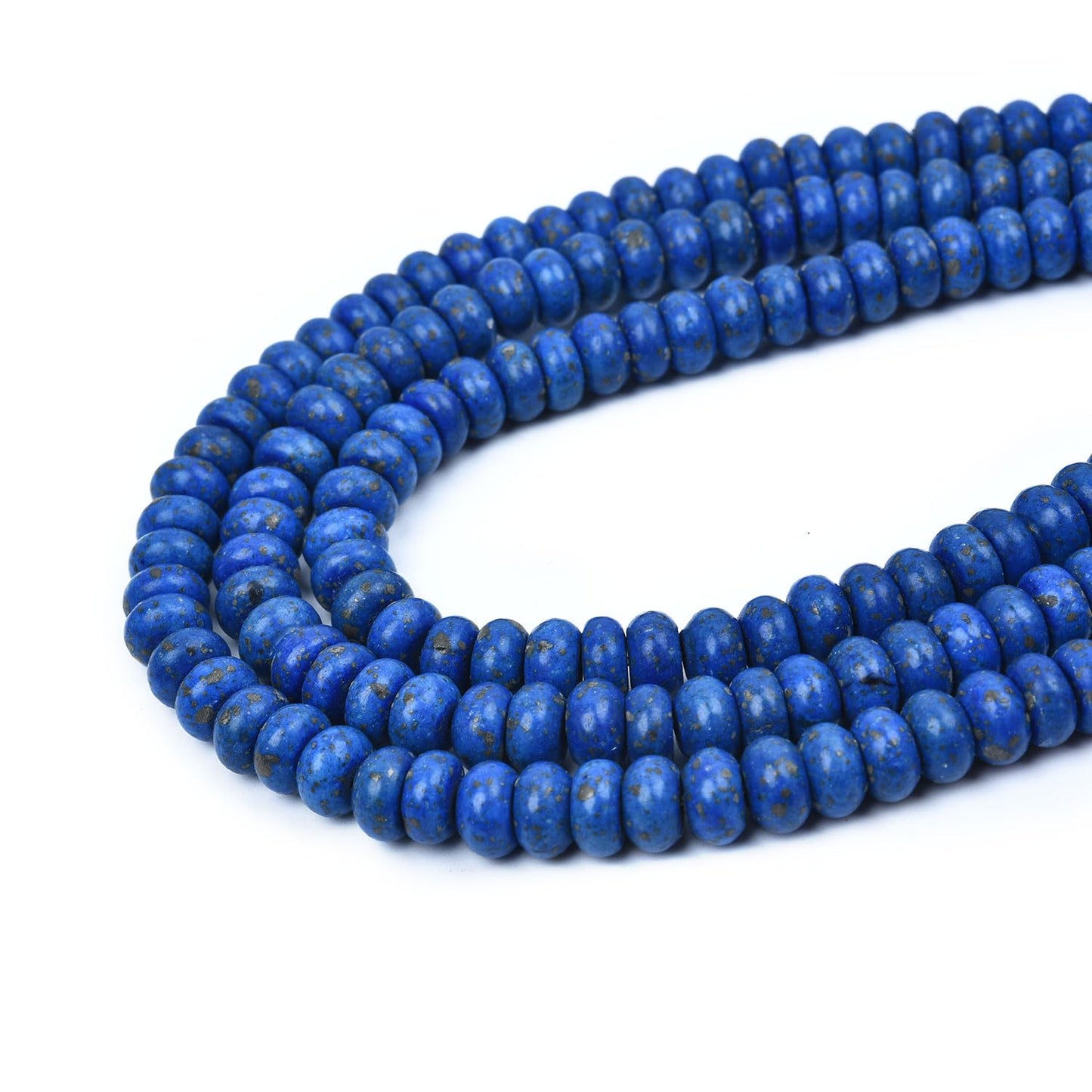 HAAMIIQII 5x8mm Lapis Lazuli Rondelle Stone Spacer Beads, Abacus Disk Loose Gemstone Beads for Jewelry Making, DIY Bracelet, Necklace, Healing Crystal 15 Inch (80-85pcs)