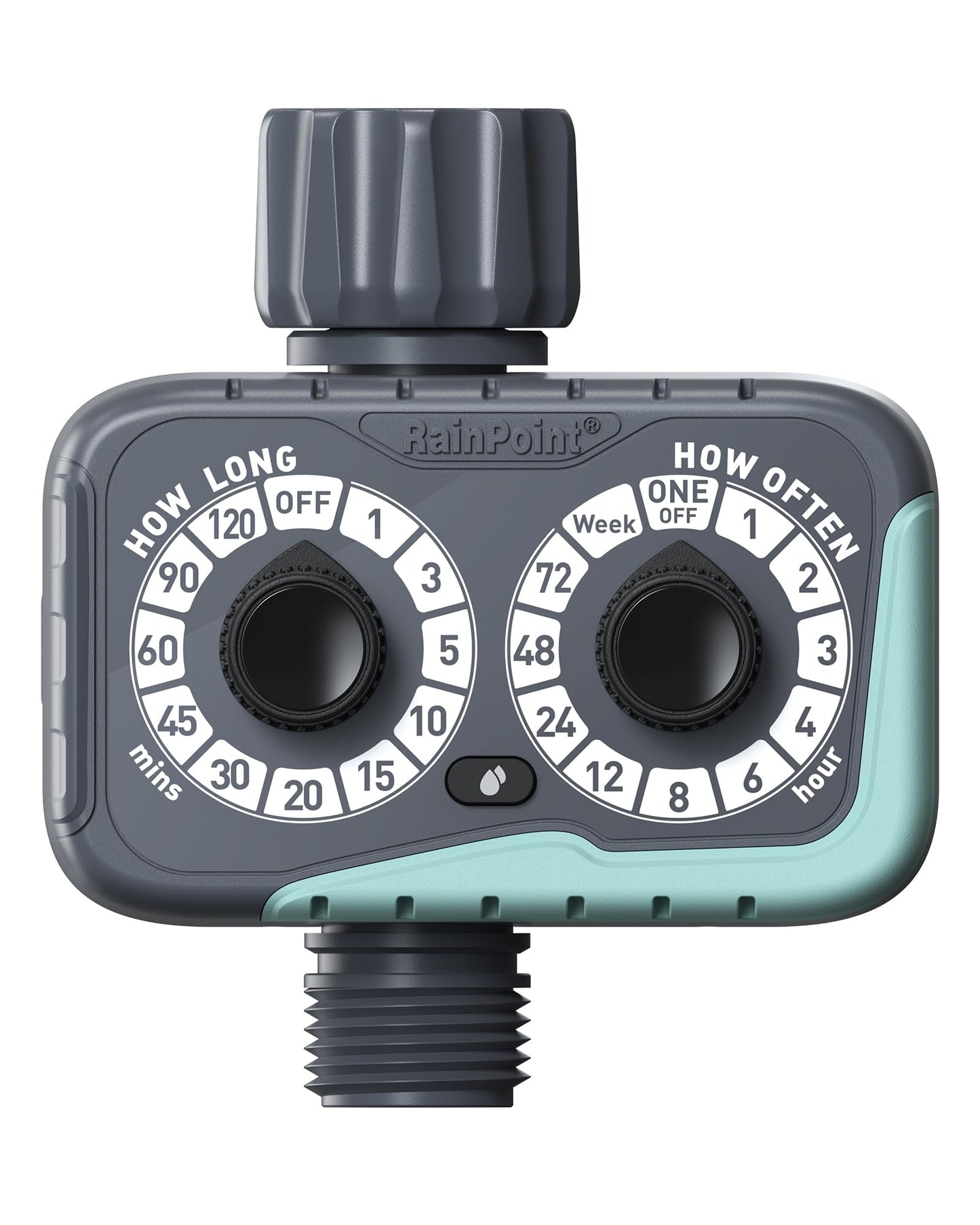 RAINPOINT Sprinkler Timer, 2 Dial Garden Hose Water Timer Automatic Programmable, Weatherproof for Lawn, Plants & Drip Irrigation