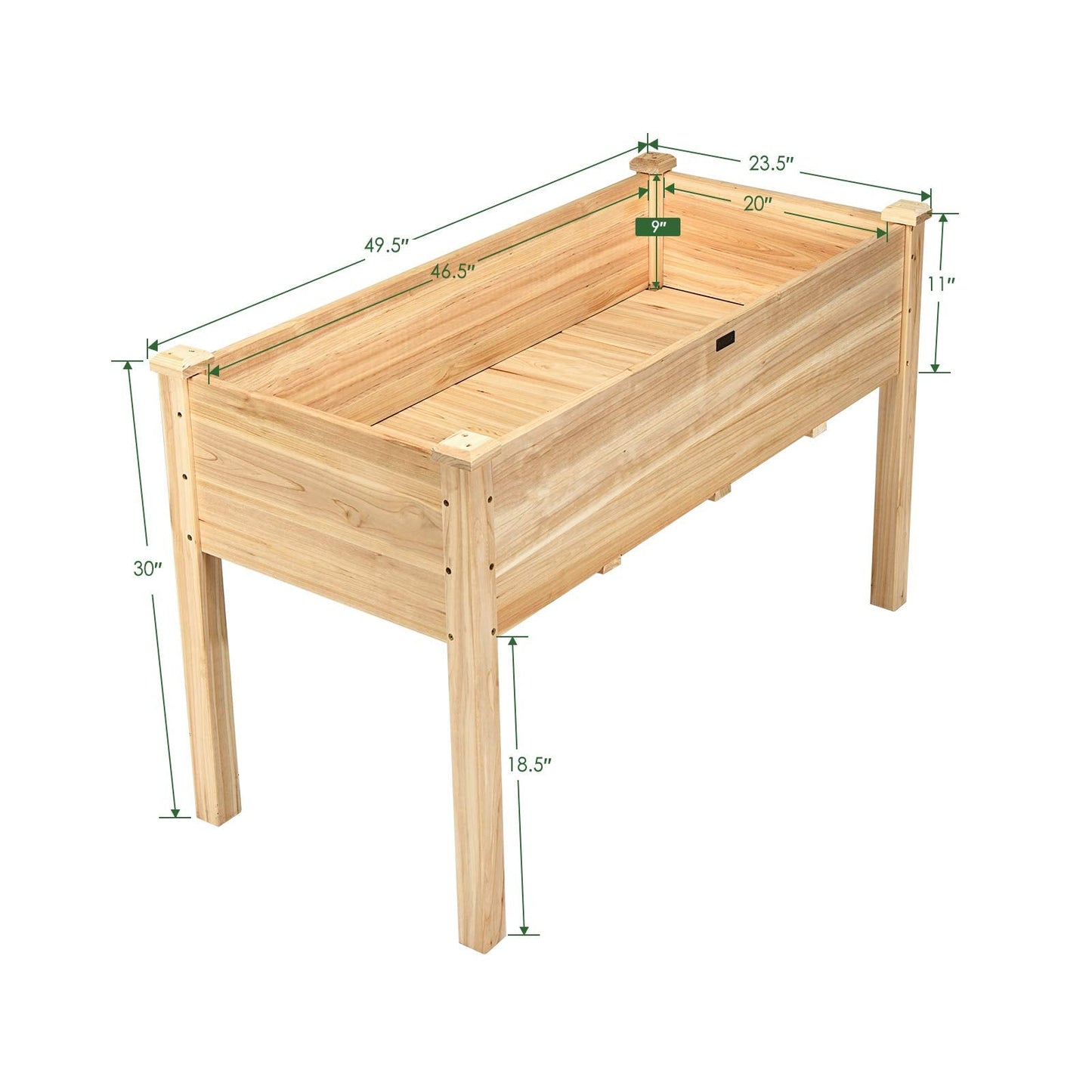 S AFSTAR Raised Garden Bed, Elevated Wooden Planter Box, 49.5”L x 23.5”W x 30”H, Outdoor Gardening Planting Bed for Vegetables, Flowers & Herbs Grow, Great for Backyard Patio Lawn (Natural)