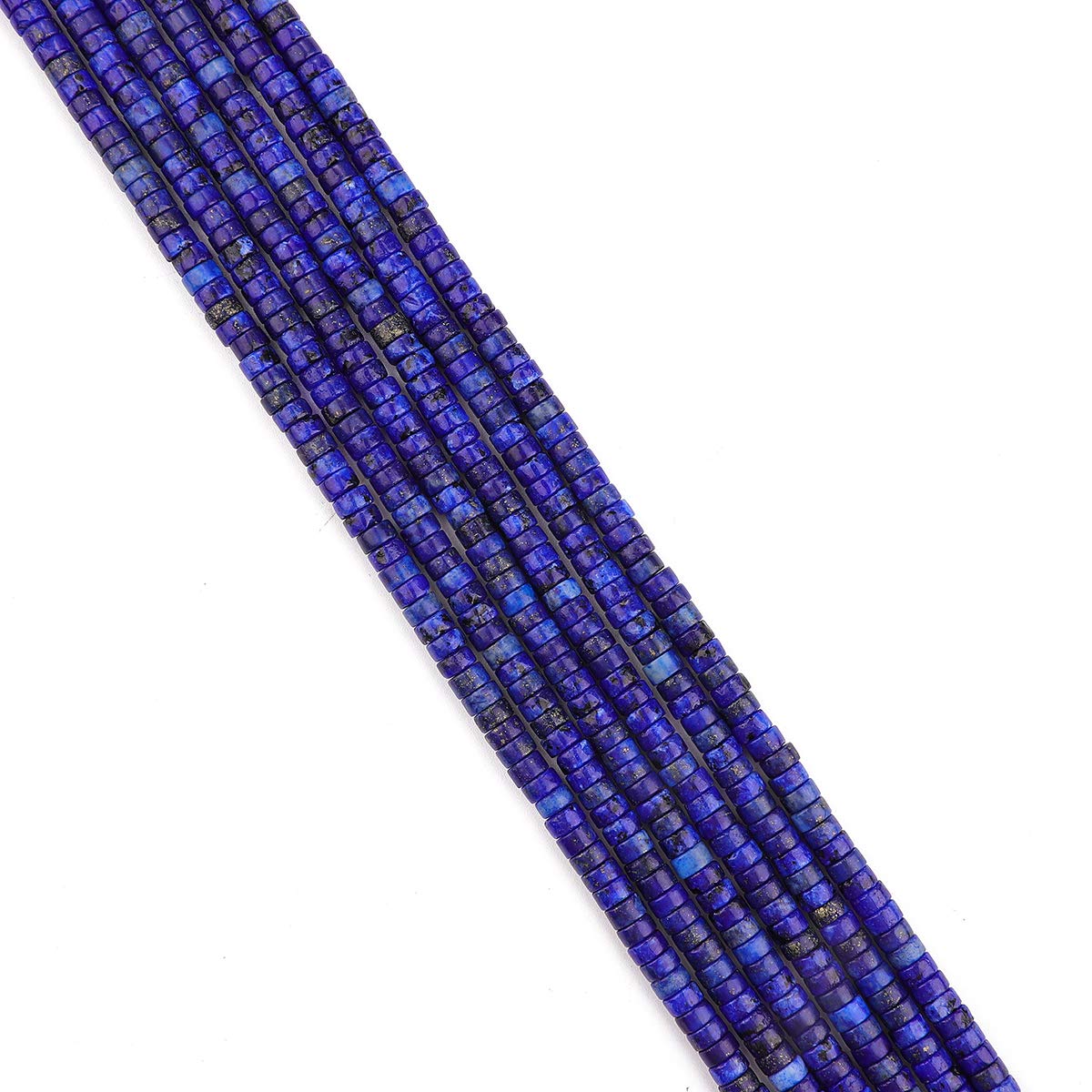 BEADIA Natural Lapis Lazuli Spacer Beads Caps Loose Semi Gemstone for Beading Jewelry Making 4mmx2mm 38cm