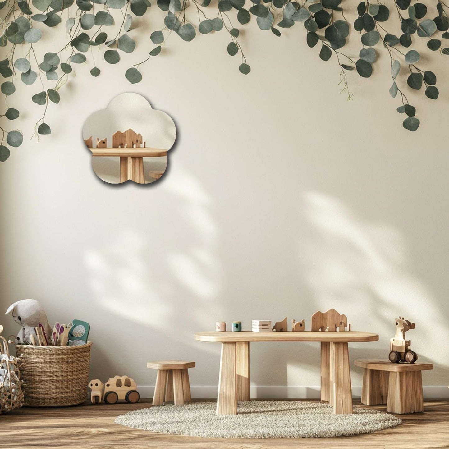 MACGIKMIRO Flower Acrylic Mirror Anti-Scratch Unbreakable Shatterproof HD Tempered Wall Decorative Mirrors for Home Children's Rooms Kindergarten Themed Restaurant(Flower 1,11.81"x11.81")