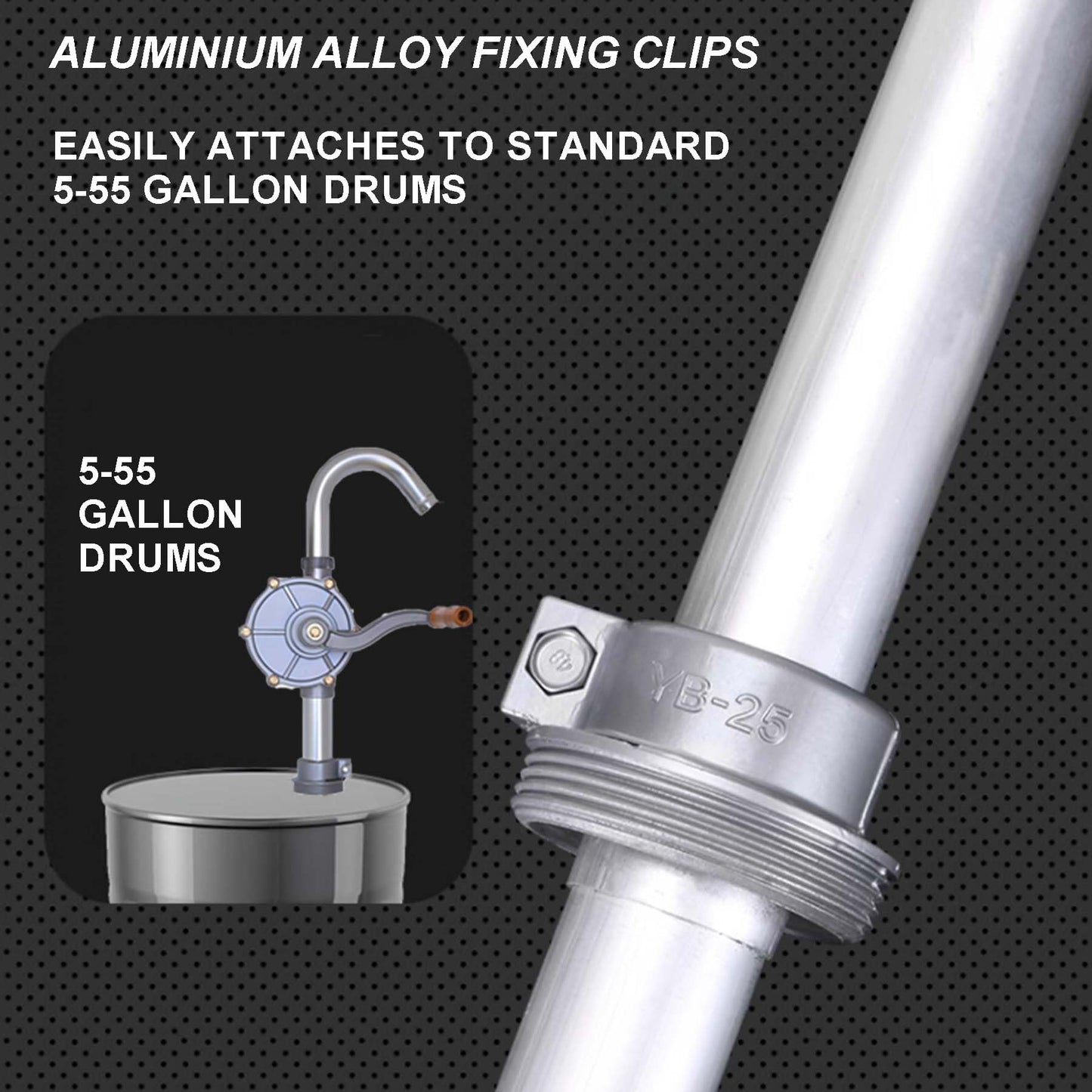 55 gallon Drum Pump, Hand Oil Transfer Pump,Upgraded all-aluminum package, for Fuel Barrel, Non-Corrosive, diesel, kerosene, light oil, heavy oil,Fits 5 to 55 Gallon Drums