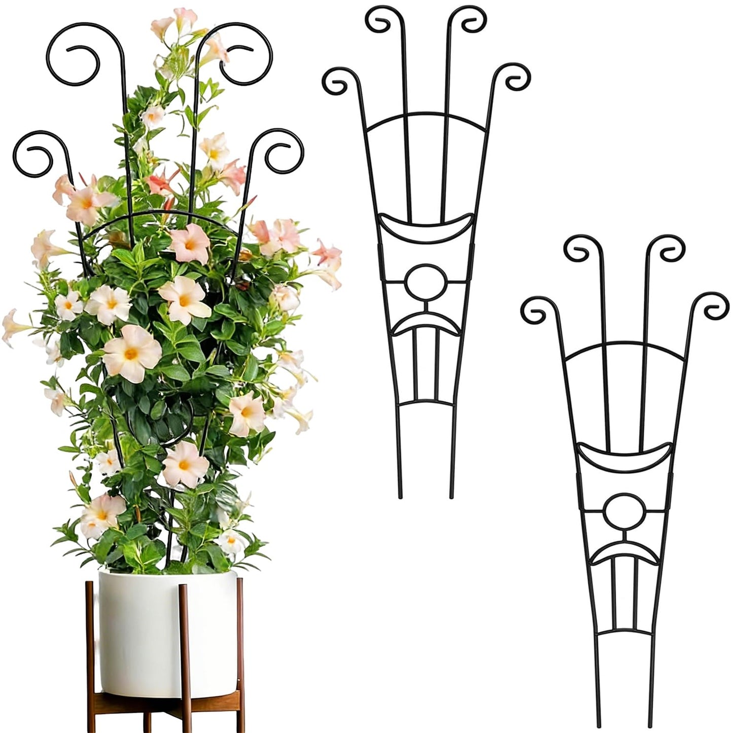 32.6in Trellis for Climbing Plants Indoor, 2 Pack Expandable Rustproof Metal Garden Plant Trellis for Potted Plants, Tall Heavy-Duty Houseplant Support for Monstera, Pothos, Ivy, Hoya