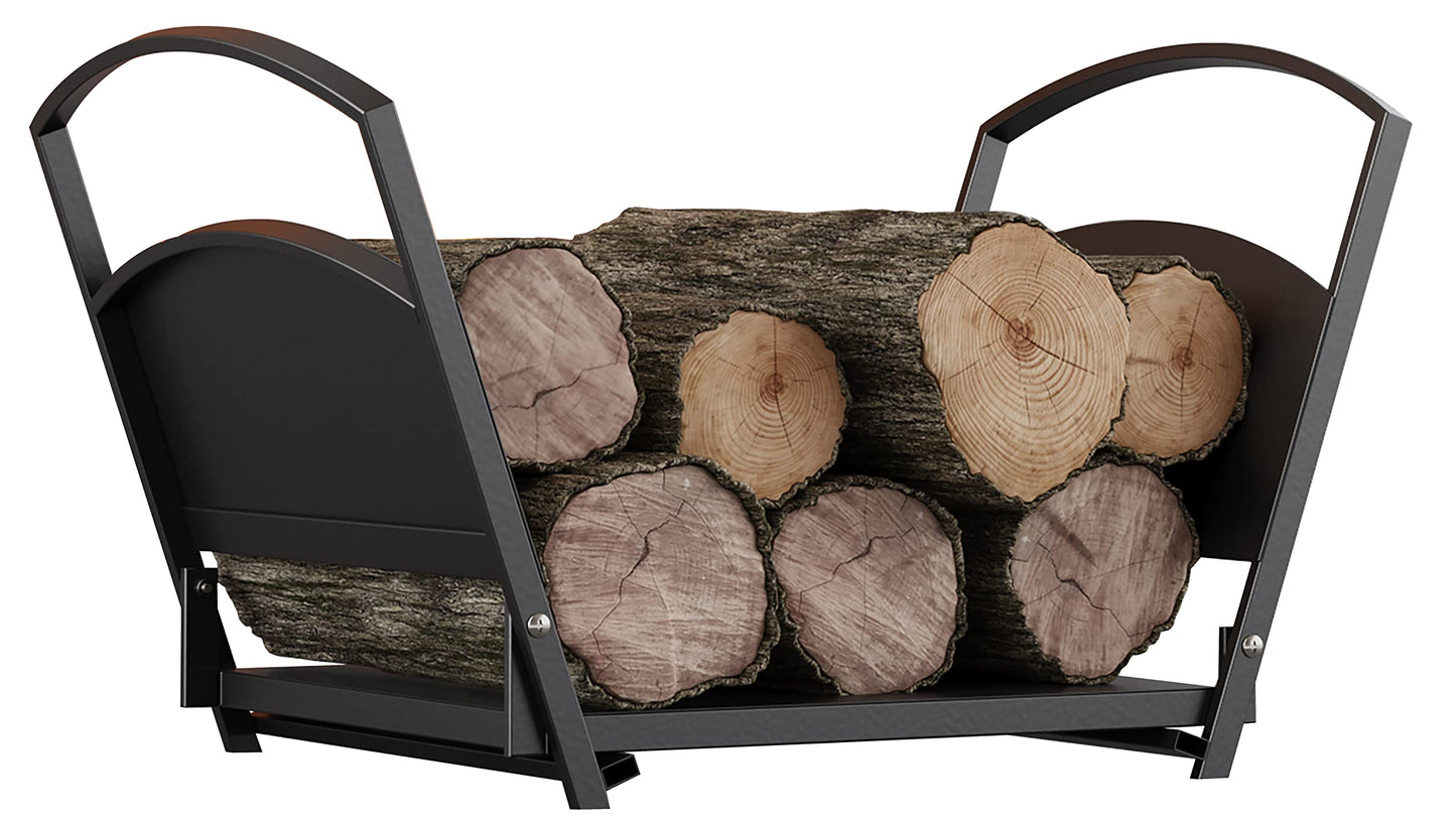 Fire Beauty Fireplace Log Holder Folding Firewood Rack,Stacking Rack,Storage Rack for Firewood, Indoor, Outdoor,Heavy Duty Steel