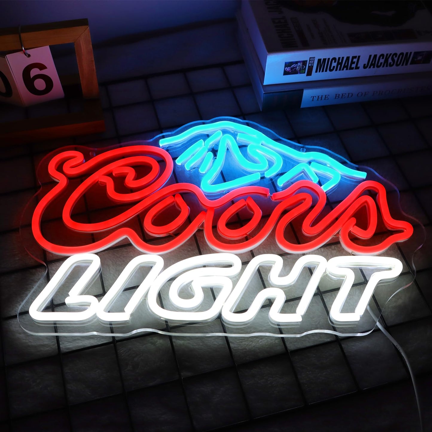 JFLLamp Crs LIGHT Neon Signs for Wall Decor Neon Lights for Bedroom Led Signs Suitable for Man Cave Bar Pub Restaurant Christmas Birthday Party Gift Led Art Wall Decorative Crs Light Bar Sign, 5V Usb Power, 17*11 Inch(Azure+red+white）