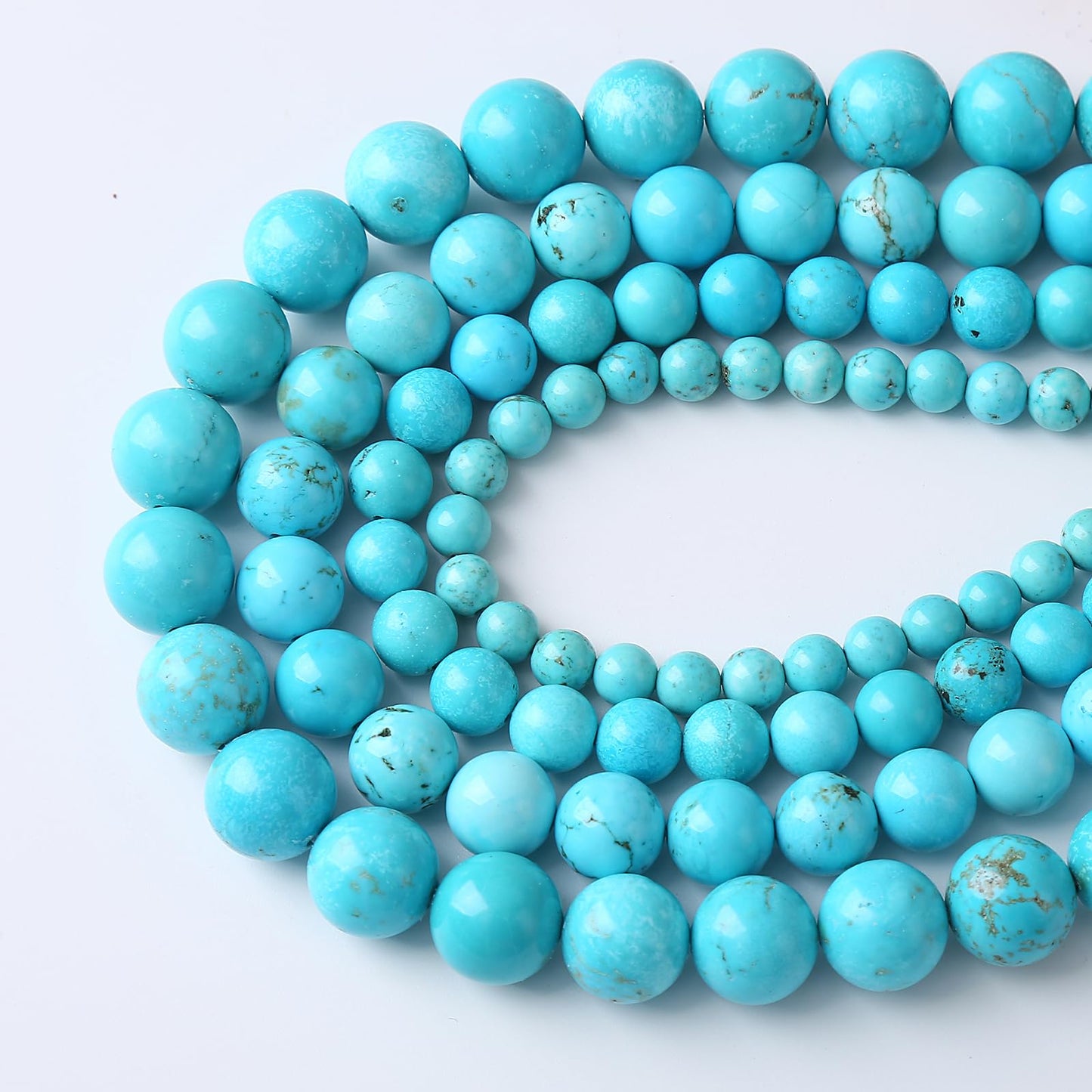 8mm 45pcs A+ Natural Blue Turquoise Beads Round Spacer Loose Stone Beads for Jewelry Making DIY Bracelet Necklace Accessories