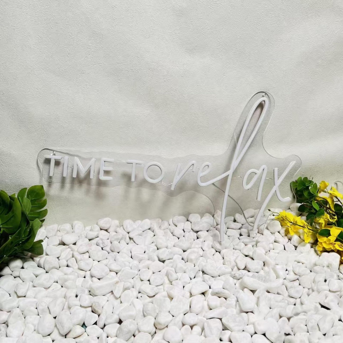 TIME To relax Warm White Led Neon Lights for Wedding Event Wall Decor Party Salon Bar Business Logo Beauty Salon Massage Parlor High-End Restaurant