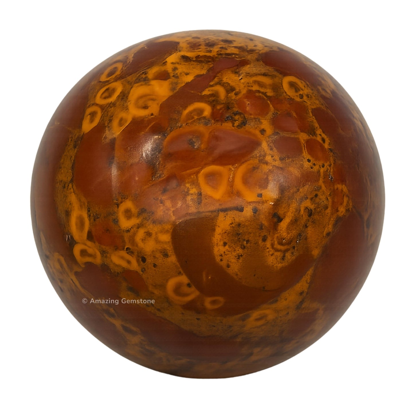 Amazing Gemstone Fruit Jasper Crystal Ball with Stand - 2 Inches Crystal Sphere Meditation Balls for Witchcraft and Decorative Balls