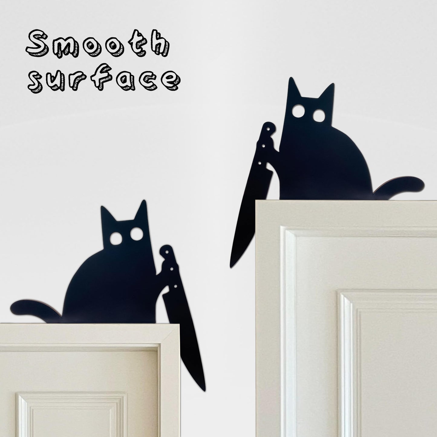 AWISBI Black Cat Door Topper, Wooden, Modern Style, Wall Pediment, Cat Lover Gifts, Black