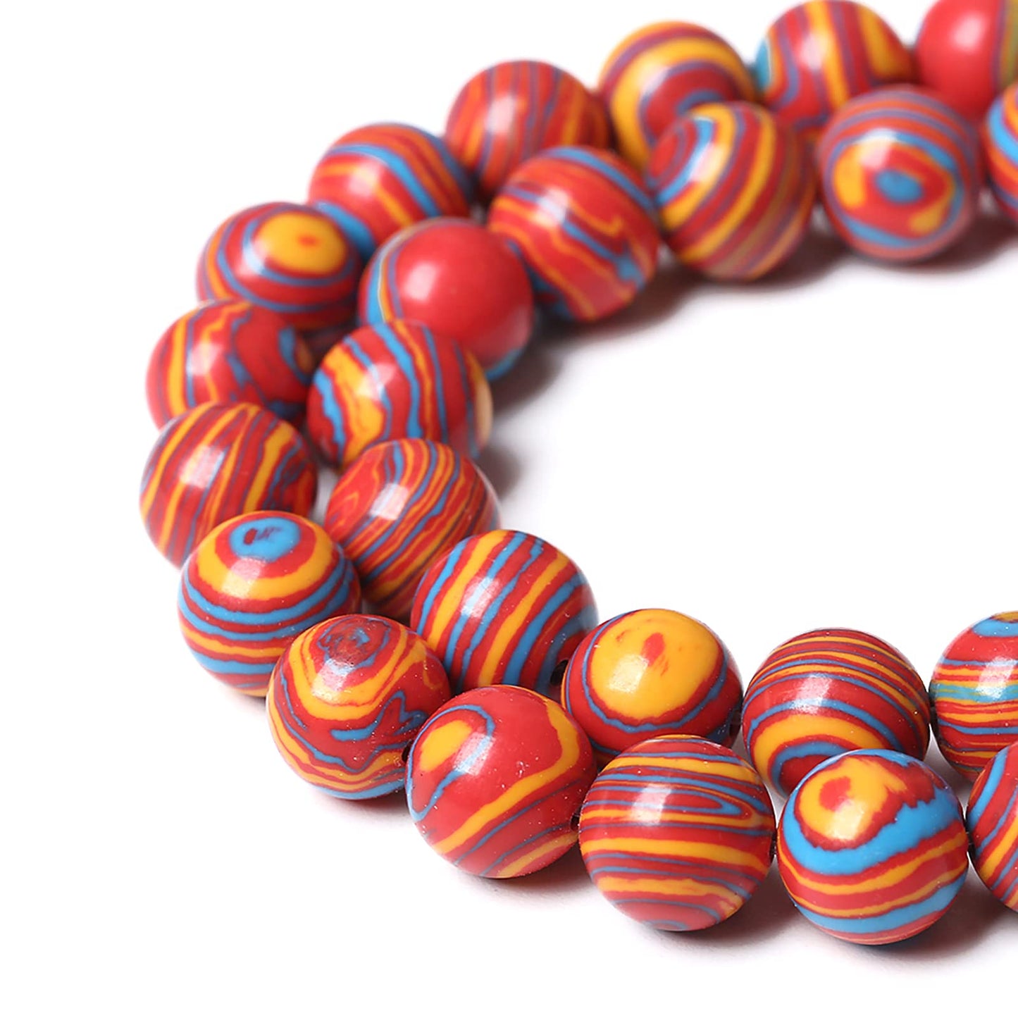 38PCS 10mm Natural Orange Malachite Beads Round Loose Stone Beads for Jewelry Making DIY Bracelet Necklace 15 Inch,Energy Stone Healing Power