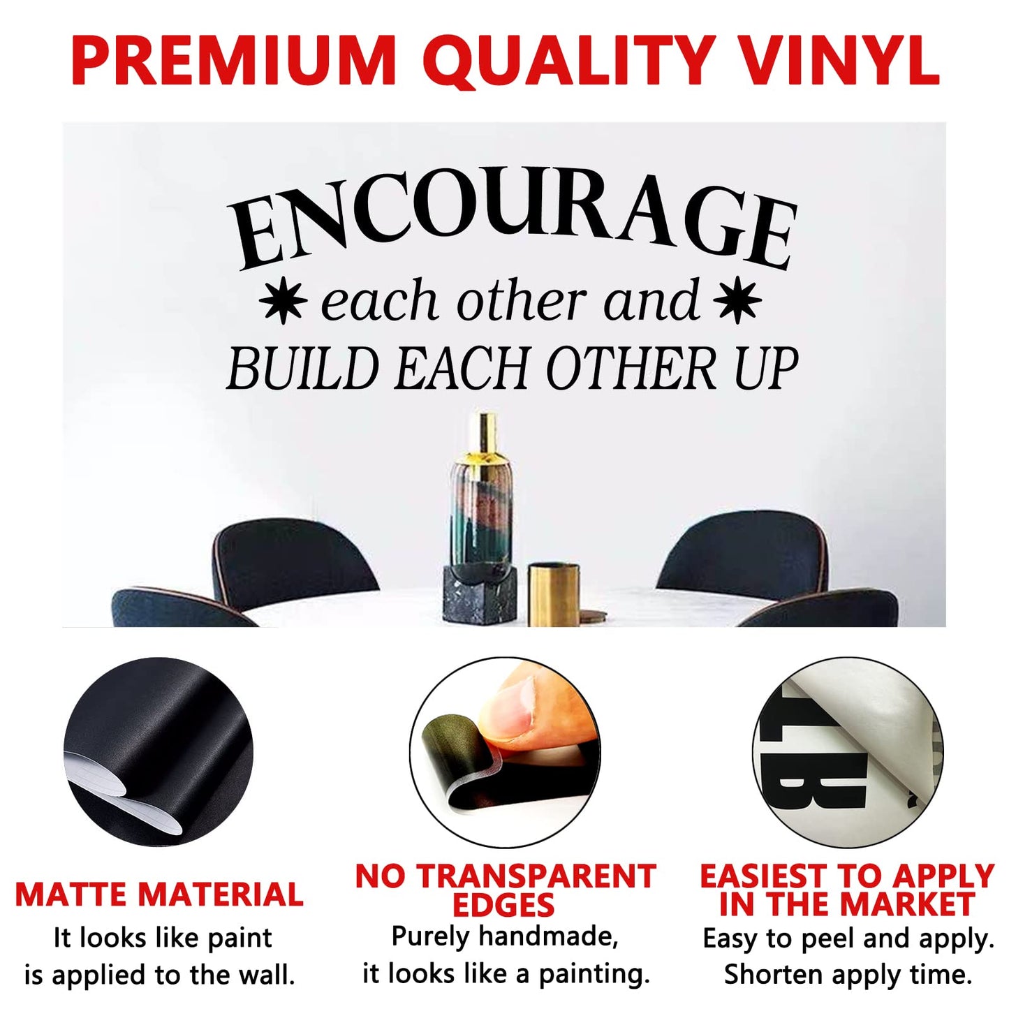 AnFigure Office Wall Decals, Inspirational Wall Decals, Teamwork Motivational Quotes Women Success Classroom School Sign Art Home Decor Vinyl Stickers Encourage Each Other & Build Each Other Up 23"x9"