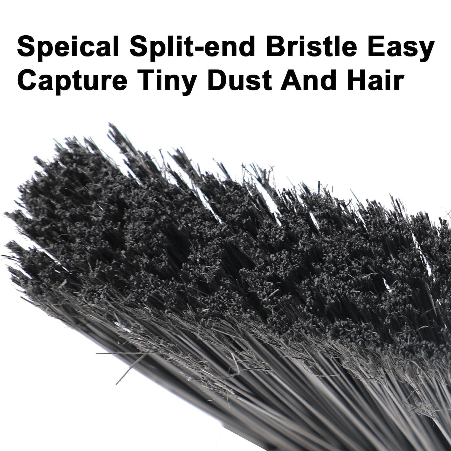 SZJYHQY 4PCS Heavy Duty Broom, Broom for Sweeeping Indoor and Outdoor, Angle Broom with Long Pole, Outdoor Broom for Courtyard/Garages/Slidewalk, Indoor Broom for Kitchen Lobby Canteen Black