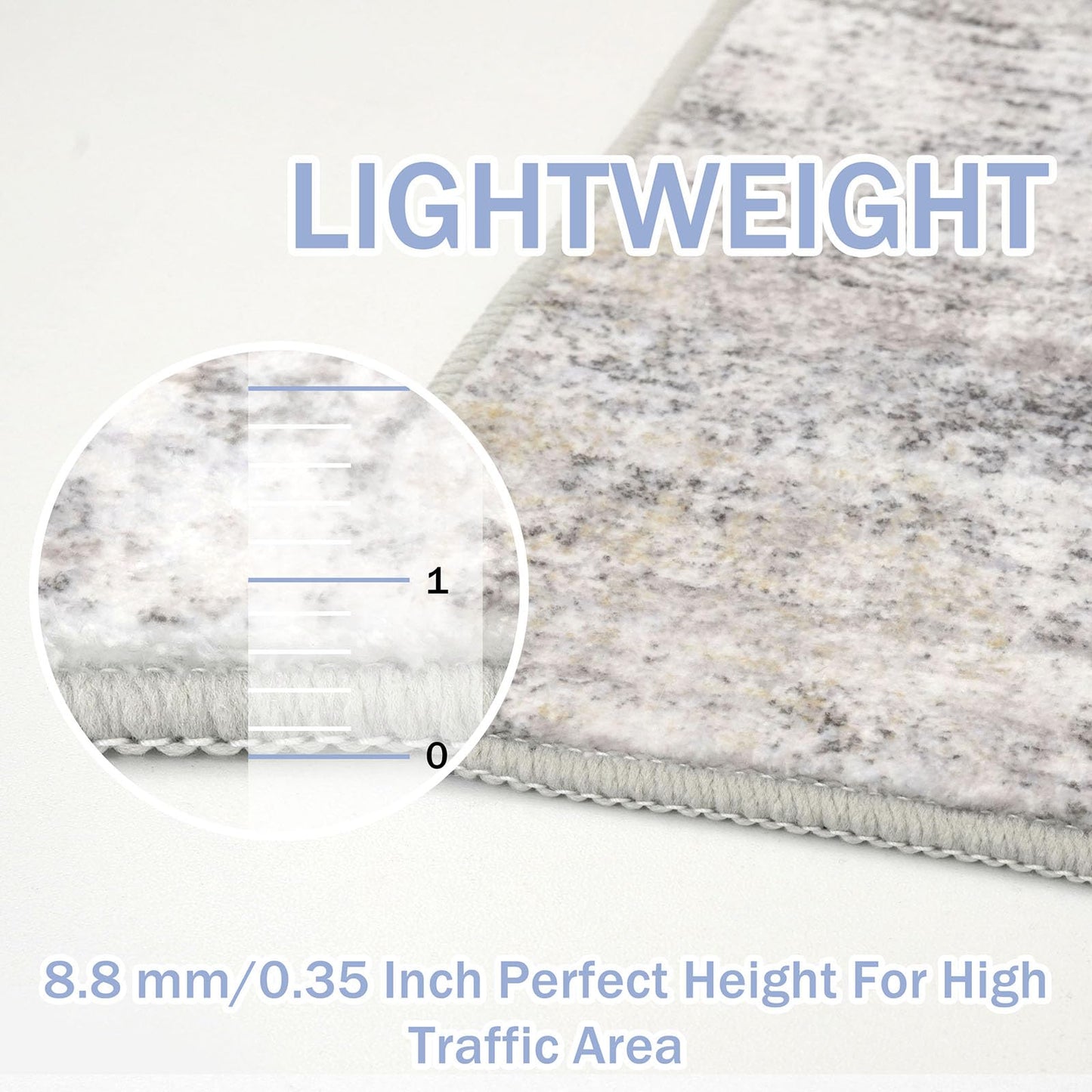 IOHOUZE Abstract Area Rug 3x5 Ft Washable Rugs for Entryway Indoor, Non Slip Kitchen Rug Printed Faux Wool Throw Rugs, Indoor Door Mat for Door Entrance Foyer Living Room, Grey Beige