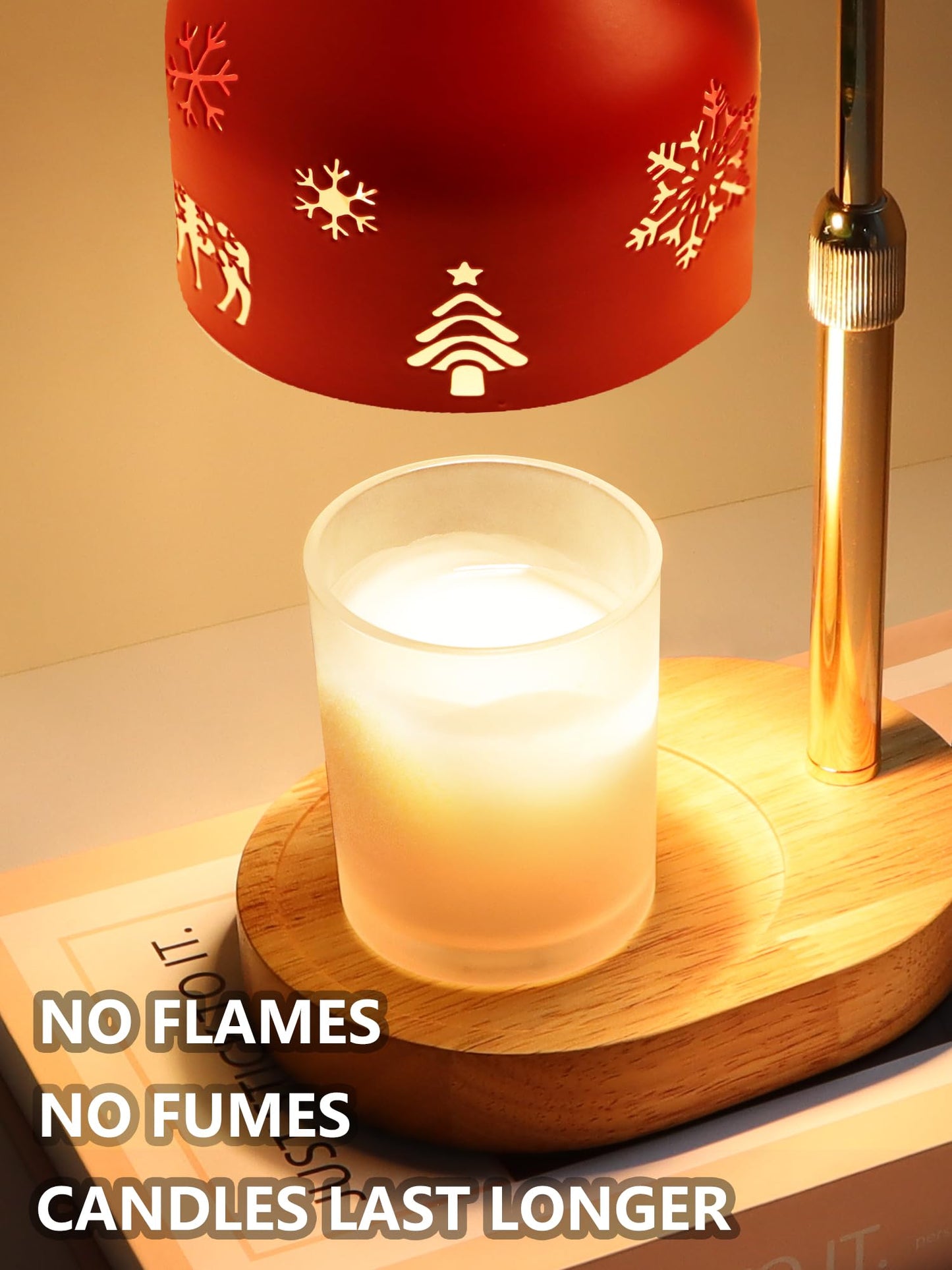 Lukasa, Christmas Candle Warmer Lamp, with Timer and Dimmer, Adjustable Height Candle Lamp, Wax Melt Warmer for Scented Jar Candles, for Women Mom Girls Teens Adults
