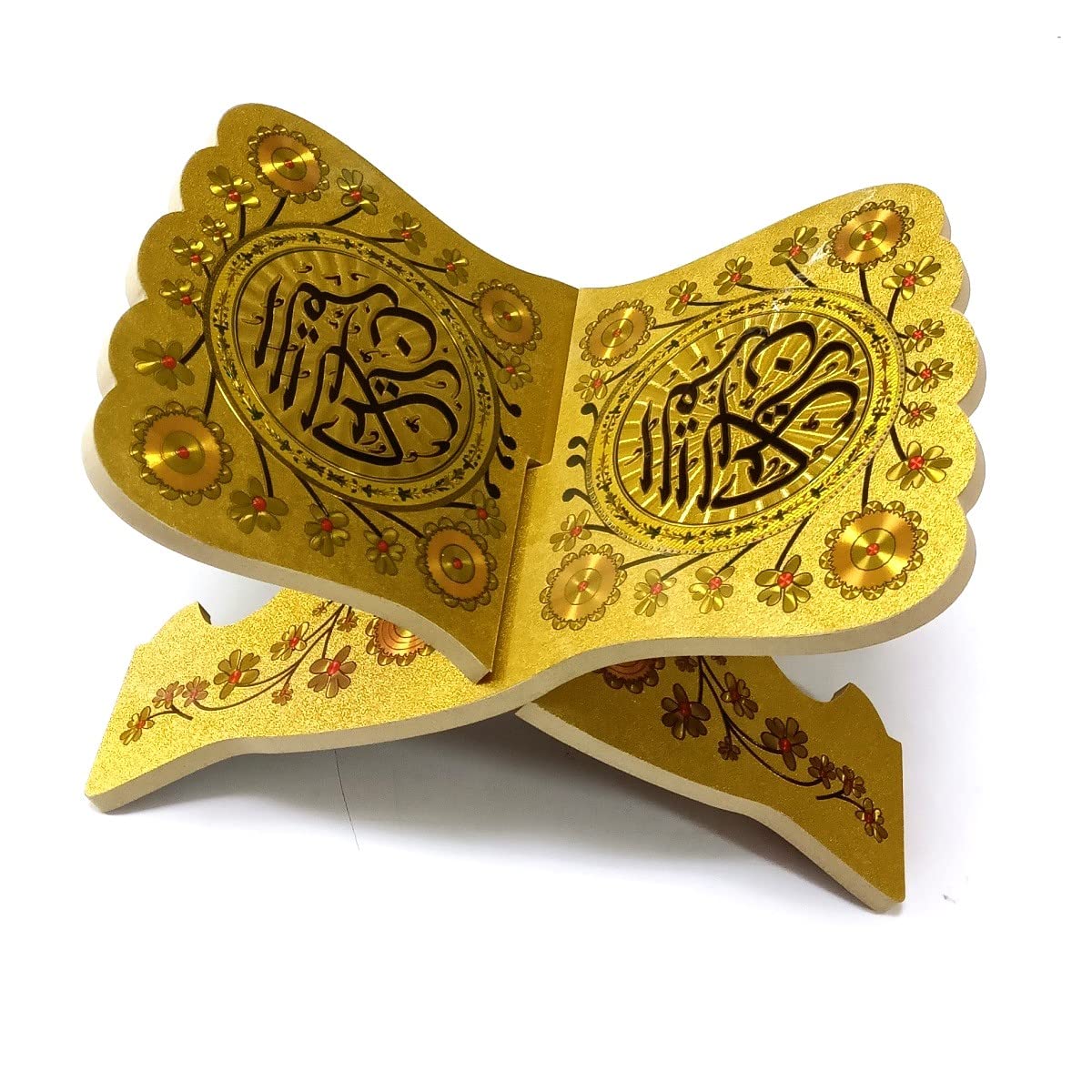 KYMY Muslim Al-Quran Rehal Book Stand,Foldable Wooden Prayer Books Shelf for Koran Holy Bible Books,Eid Ramadan Reading Shelf for Muslim Eid Ramadan Religious Gift