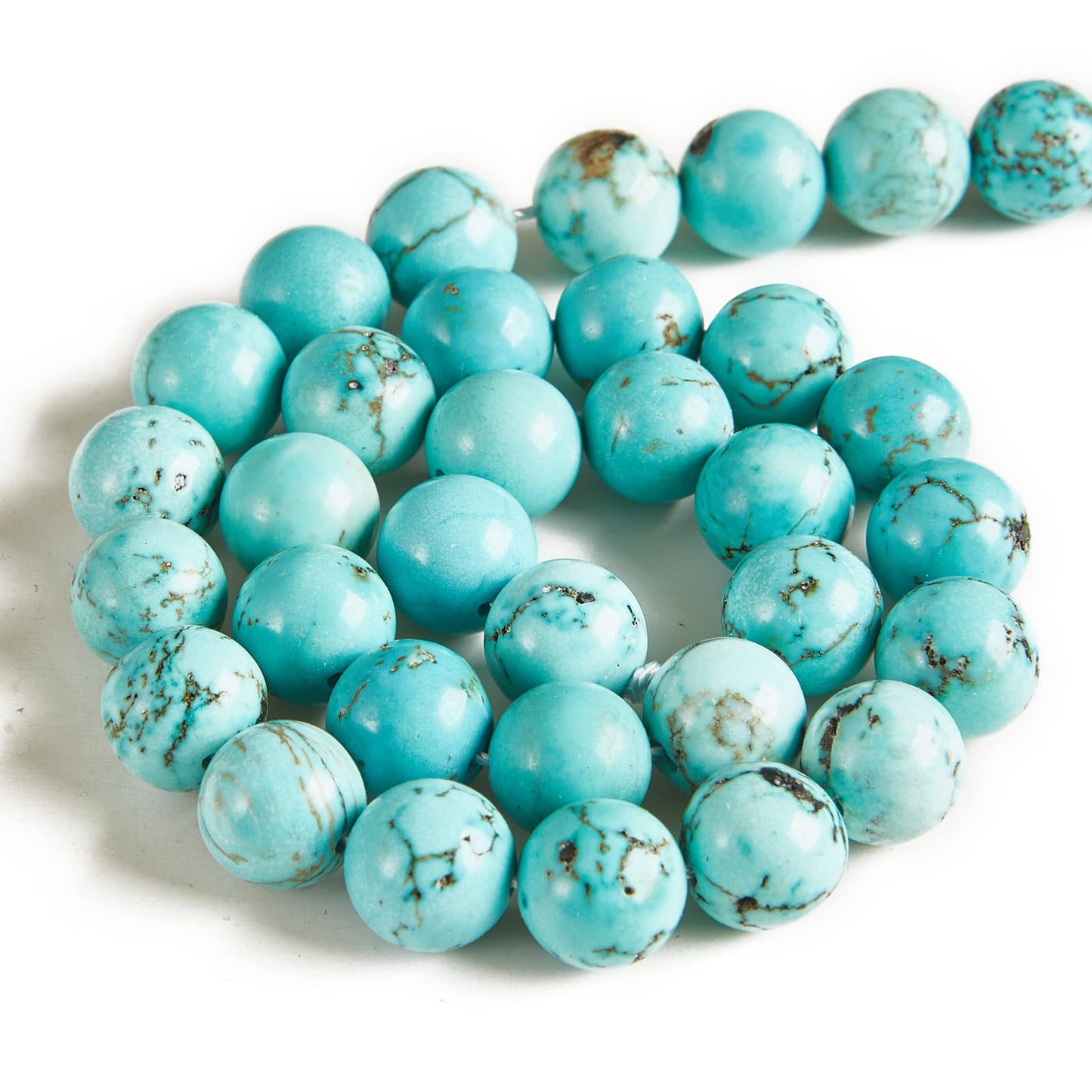 100pcs 8mm Turquoise Beads Natural Gemstone Beads Round Loose Beads for Jewelry Making