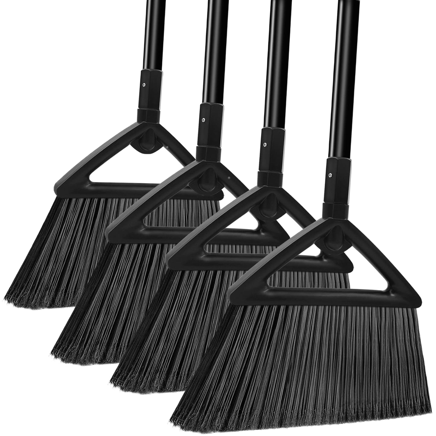 PUTNATRUE Heavy Duty Broom Outdoor Indoor, Upgraded Commercial Angle Brooms, Black Broom for Sweeping House, Restaurant, Kitchen, Garage, Courtyard