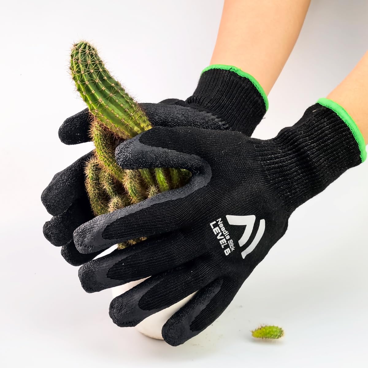 MACSHRK Level 5 A9/F Cut Resistant Gloves HPPE + Steel Wire Palm-Coated Textured Latex Anti-Stab/Puncture for Durian Opening (X-Large)