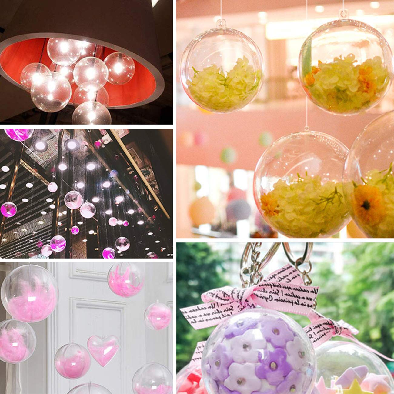 UCSAJI 25PCS Plastic Christmas Ball Ornaments, Clear Shatterproof Xmas Tree Balls, Hanging Ornament for Home Decoration