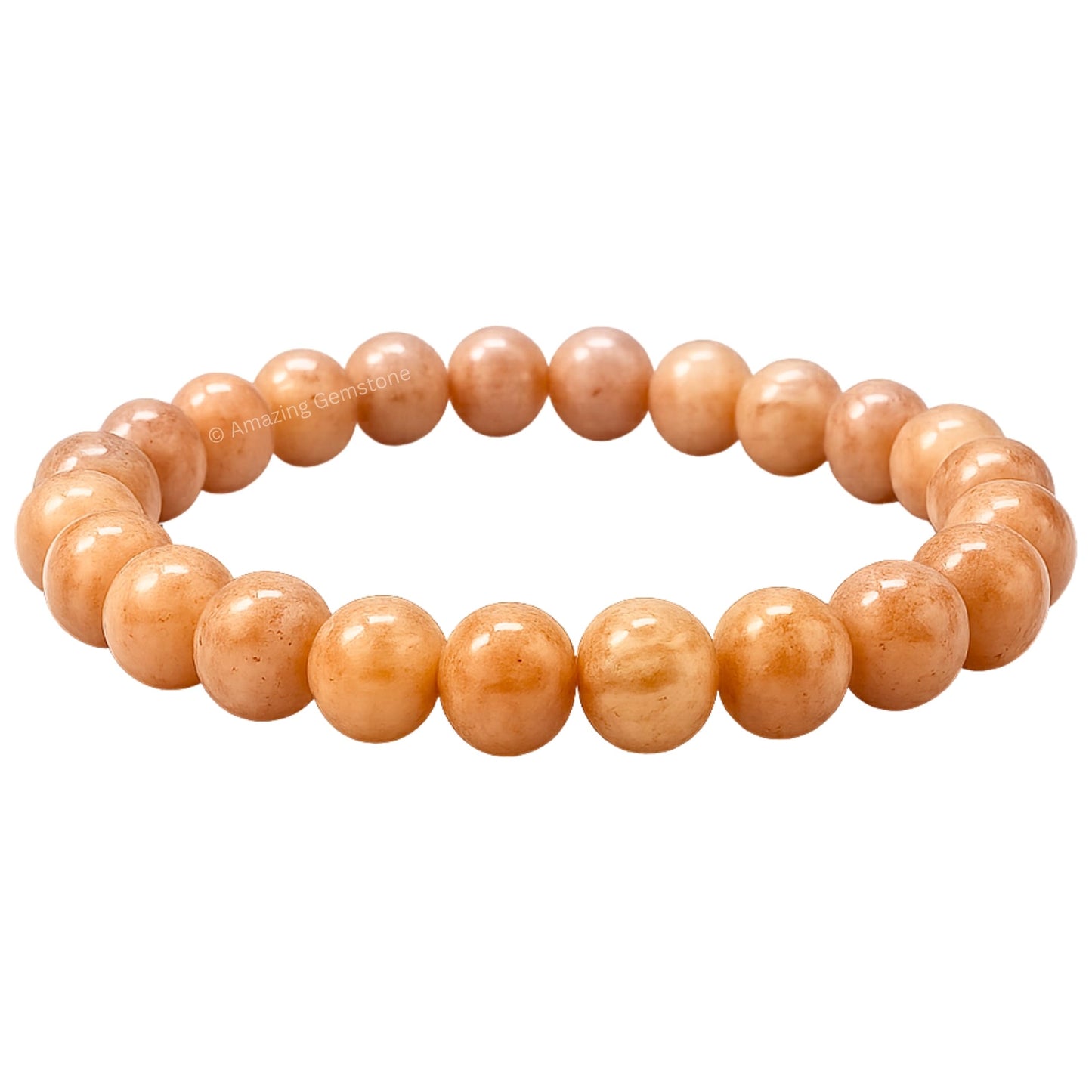 Amazing Gemstone Crystal Bracelet for Women Men's Gifts - Protection Healing Crystal Bracelet - 8mm Gemstone Beaded Stretchable Bracelet Pulseras Para Hombres Mujer Stocking Stuffers Mothers Day Gift (Peach Moonstone)