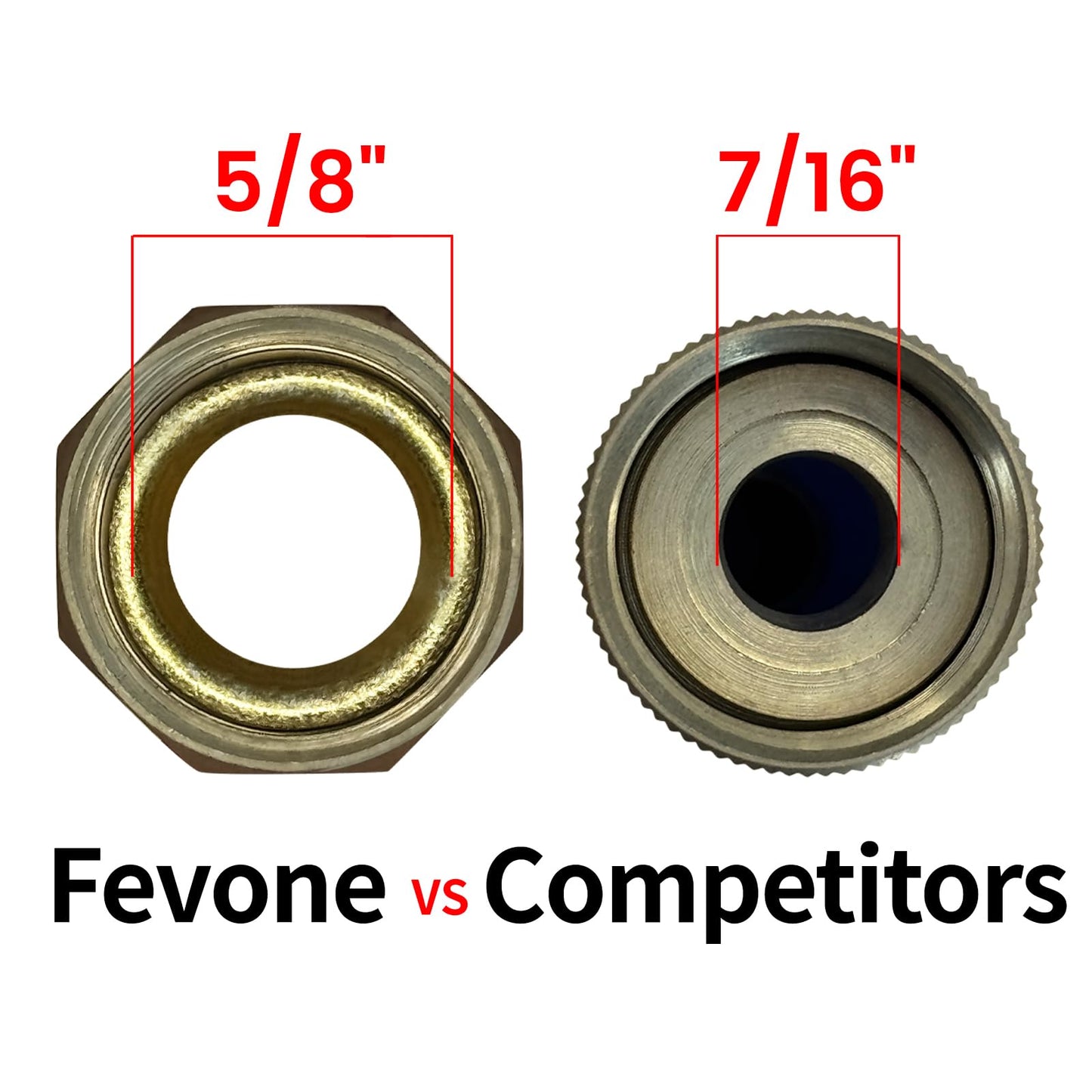 Fevone 3 ft Garden Hose Male to Female, Hose Reel Connector Hose 3 ft, Lead Hose for Hose Reel, 5/8 Inner Diameter Hose, 3/4 Brass Fittings