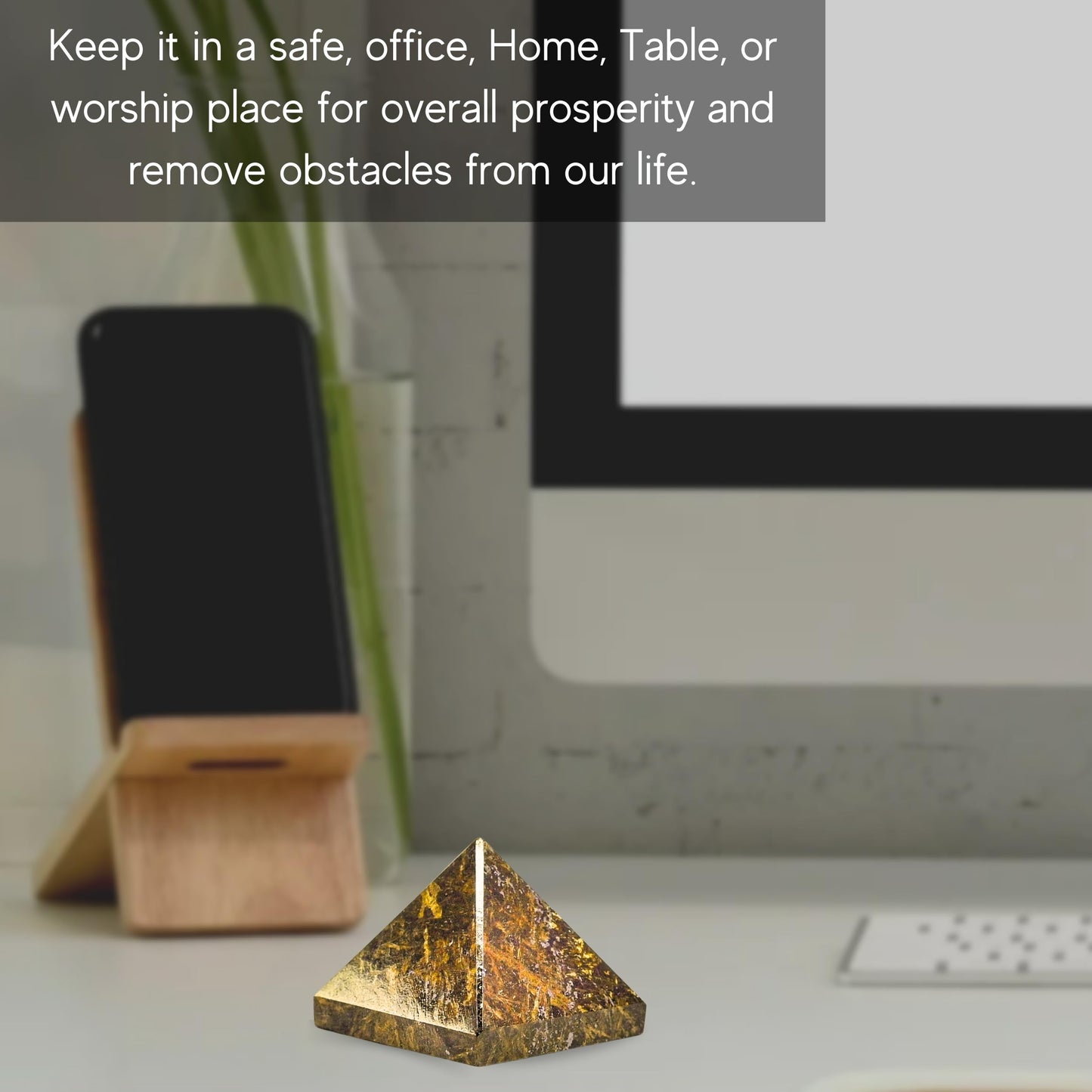 Amazing Gemstone Bronzite Pyramid Crystal Healing Stones - 1" Great Pyramid Figurine of Natural Stone Pyramid for Meditation, Reiki, Chakra Balancing and Crystal Pyramids Grid