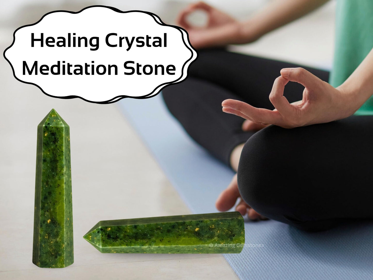 Amazing Gemstone Green Jade Crystal Towers - Natural Healing Crystal Point Obelisk for Reiki Healing and Crystal Grid (2" to 3" INCH)