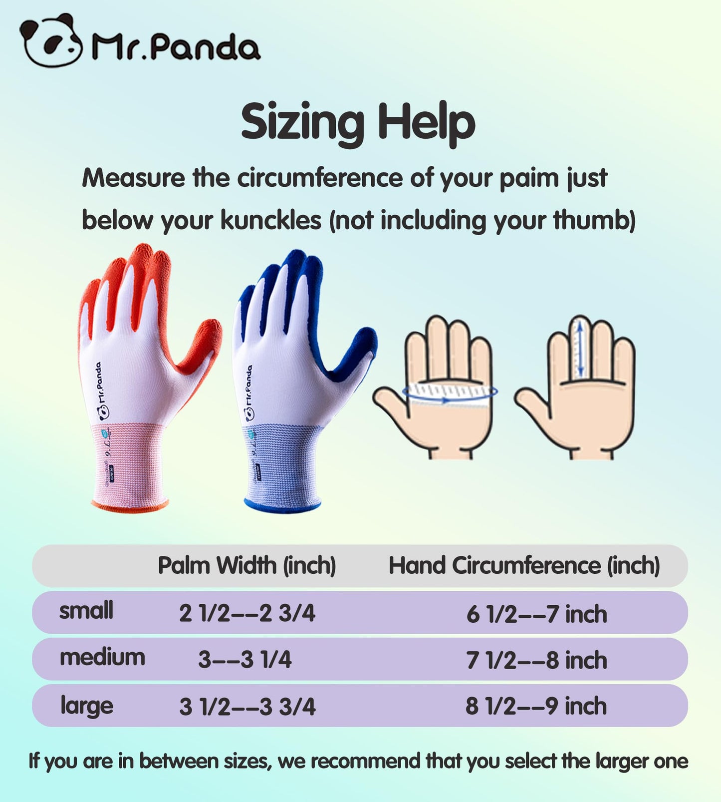 Mr.Panda 2 Pairs Skin-Friendly Gardening Gloves for Women, Latex Coated Garden Gloves, Ladies Outdoor Yard Work Gloves, Breathable, Blue & Red, Medium