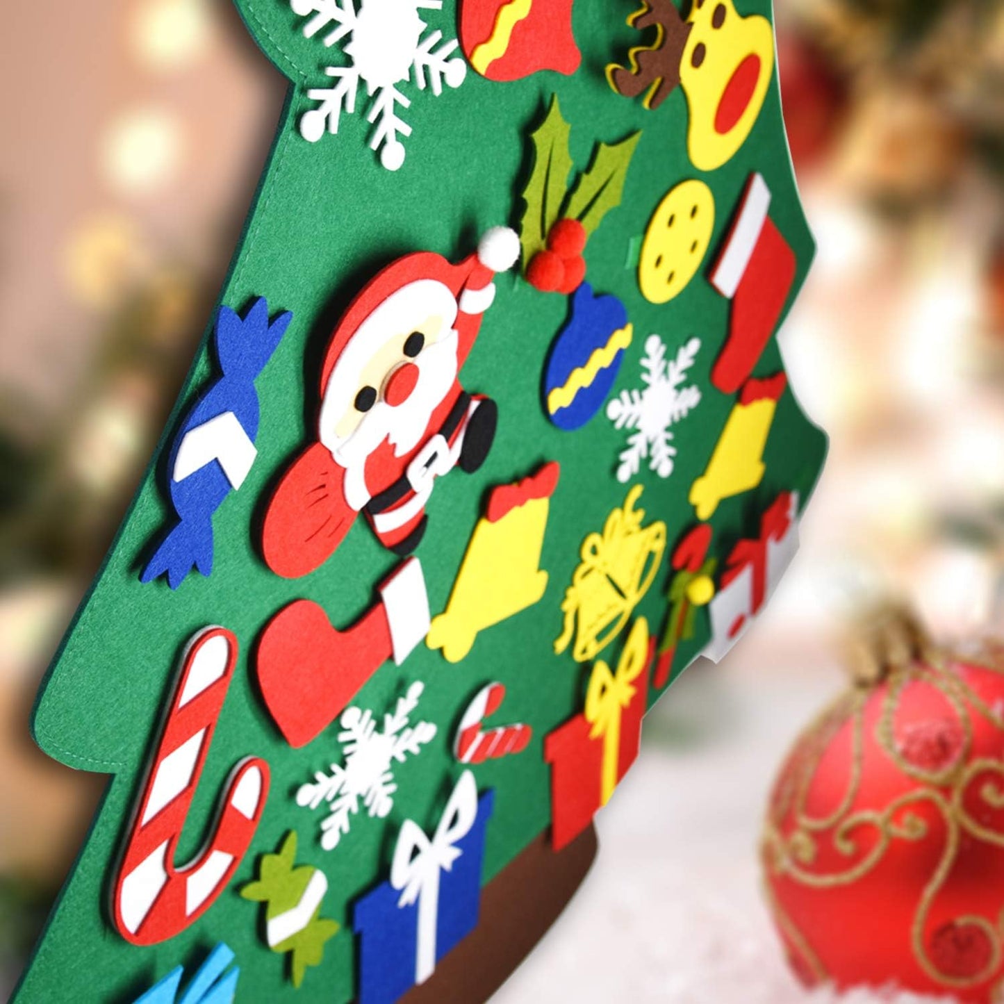Fayoo DIY Felt Christmas Tree for Toddlers, Montessori Xmas Gift for Kids Wall Hanging Decorations Educational Art with 30pcs Ornaments