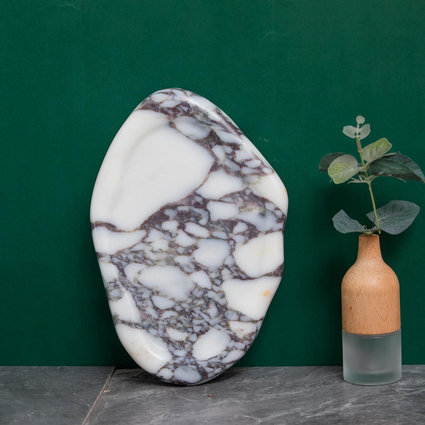 Calacatta Viola Marble Decorative Tray – Vanity & Bathroom Tray for Perfume, Candles, Jewelry, Keys – Minimalist Jewelry Tray