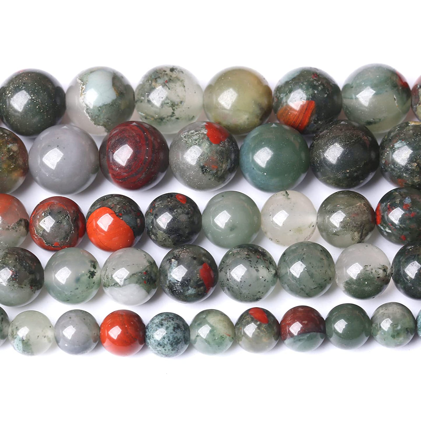 8MM 45PCS Natural Stone African Bloodstone Beads for Jewelry Making DIY Bracelet