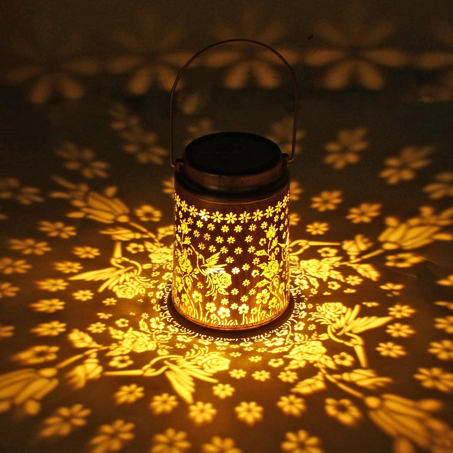 Babineto 2 Pack Solar Lanterns Outdoor Waterproof Hummingbird Garden Decor Gift for Women, Mom, Grandma, Metal LED Decorative Hanging Light for Yard, Patio, Lawn