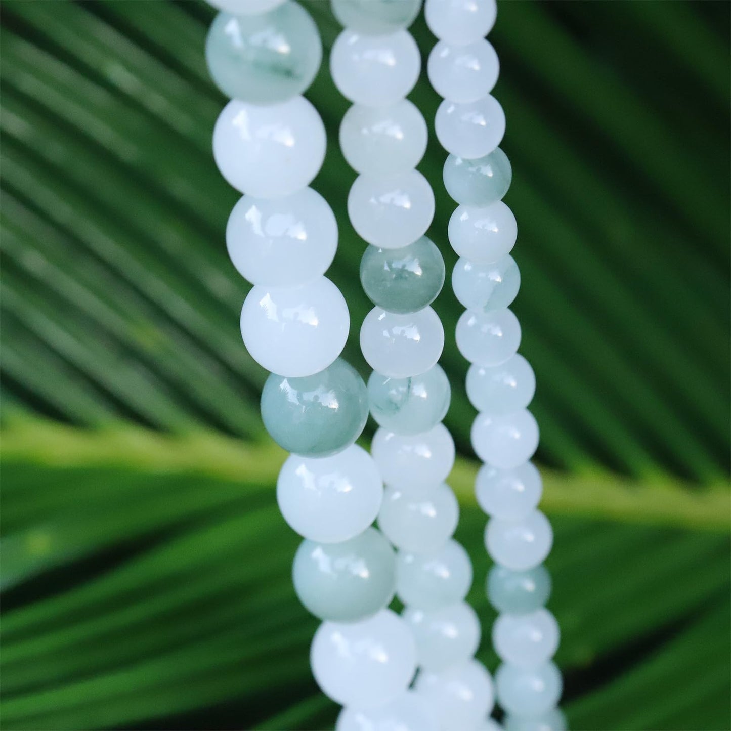 6mm Natural Stone Beads 65pcs White Jade Jasper Polished Round Smooth Crystal Loose Gemstone Beads for Jewelry Making DIY Bracelet Necklace Earring Crafts Supplies