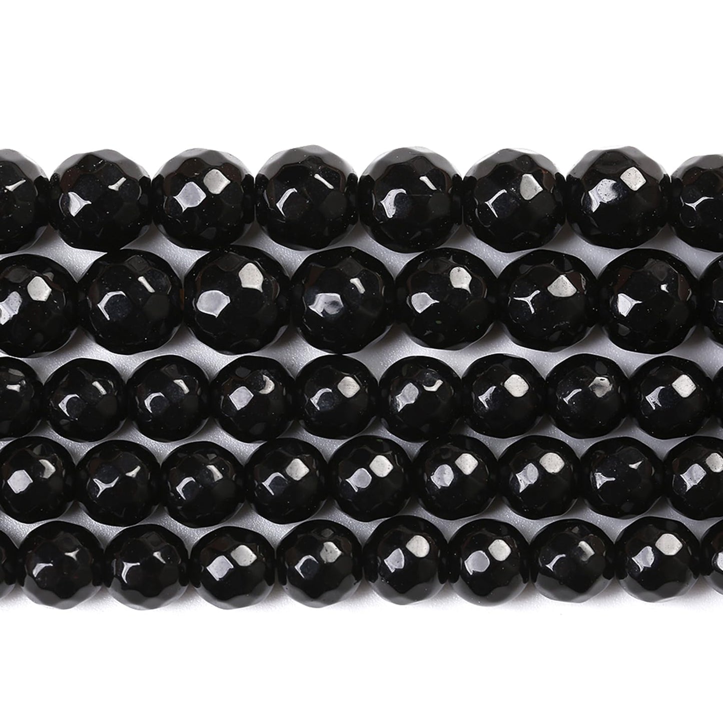 36pcs 10mm Natural Faceted Black Agate Stone Beads for Jewelry Making Energy Healing Beads DIY Bracelet Necklace Accessories 15" (10mm, Faceted Black Agate)