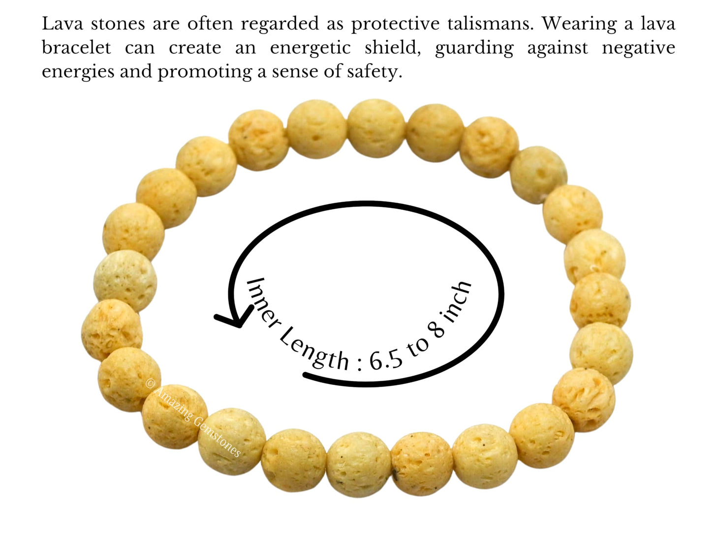 Amazing Gemstone Crystal Bracelet for Women Men's Gifts - Protection Healing Crystal Bracelet - 8mm Gemstone Beaded Stretchable Bracelet Pulseras Para Hombres Mujer Stocking Stuffers Mothers Day Gift (Cream Lava)