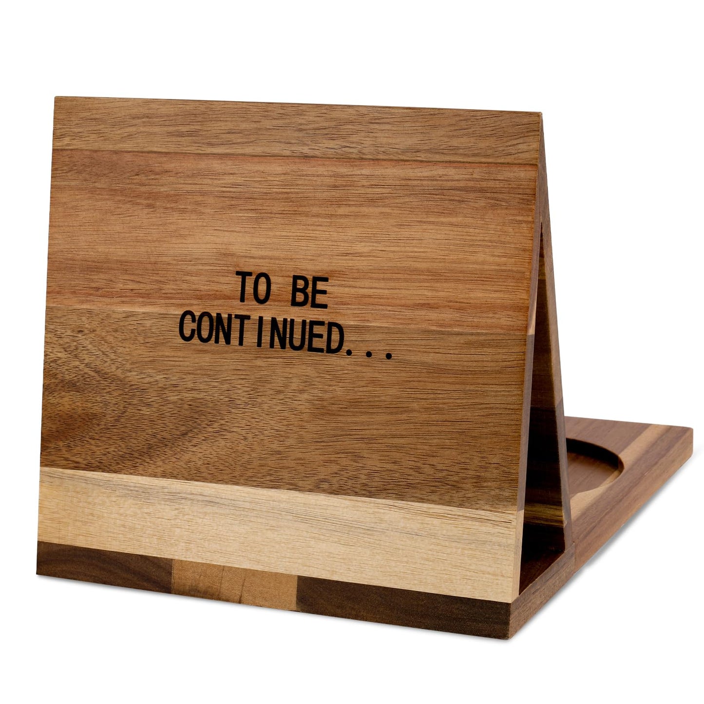 3HQ Wooden Book Stand for Reading Rest, Acacia Triangle Book Holder with Cup, Glasses, Pen & Phone Holder, Book Nook Reading Valet for Book Lover Gifts