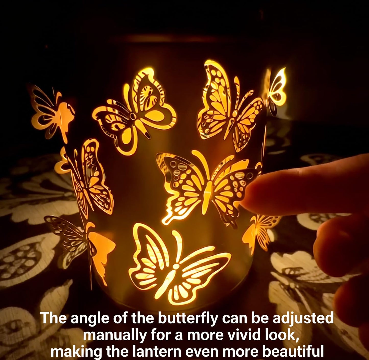 Edenseelake Butterfly Solar Lanterns Outdoor Waterproof, Butterfly Garden Decor Gifts for Women, Mom, Grandma, Outdoor Hanging Lantern for Patio, Porch, Yard, Pathway