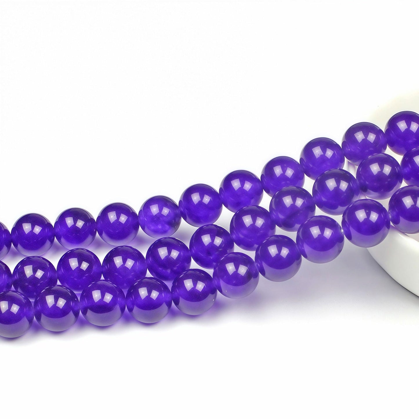 MJDCB Natural Stone Beads Purple Jade Round Loose Beads for Jewelry Making DIY Bracelet Necklace (10mm)