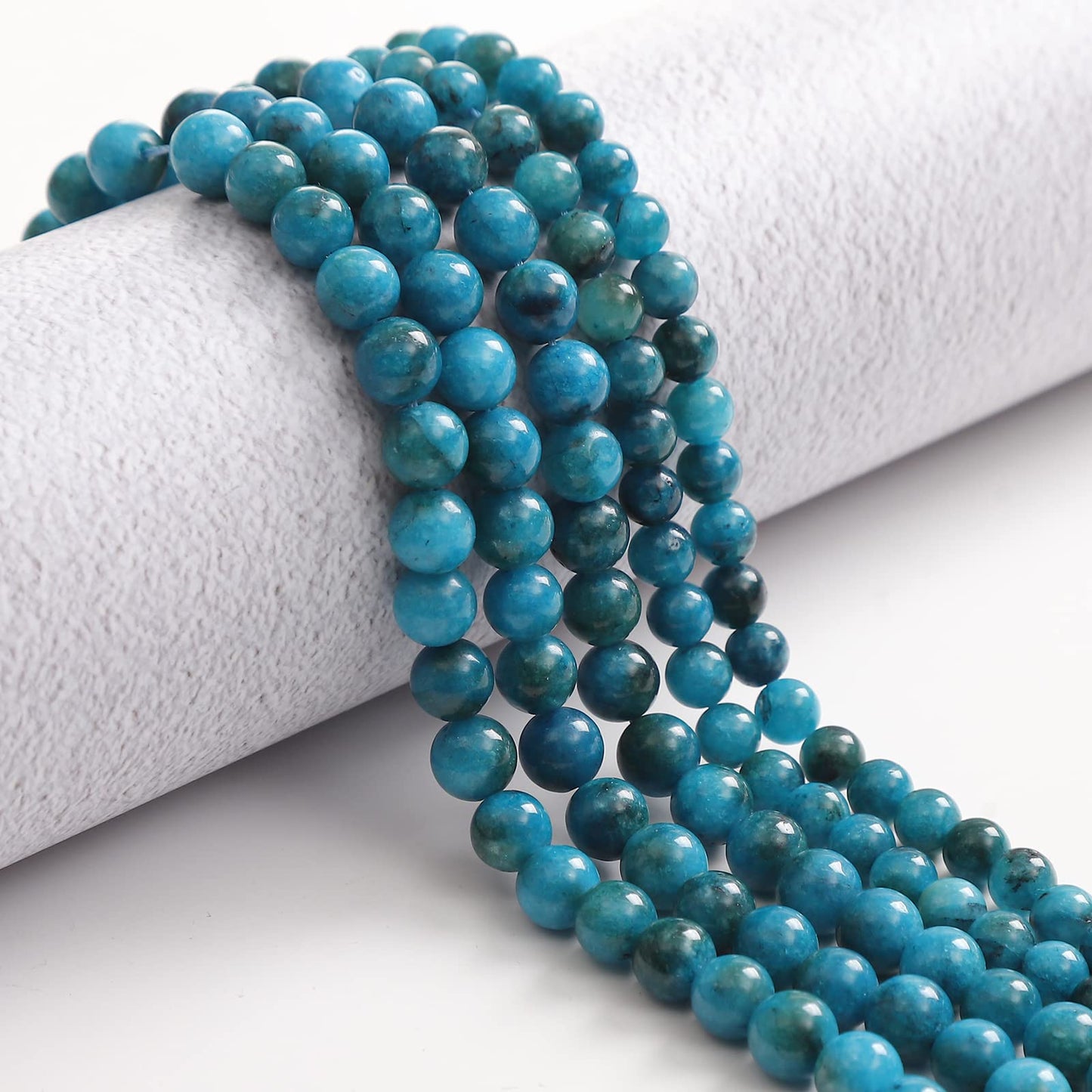 45pcs 8mm Natural Stone Beads Blue Apatite Beads Energy Crystal Healing Power Gemstone for Jewelry Making, DIY Bracelet Necklace