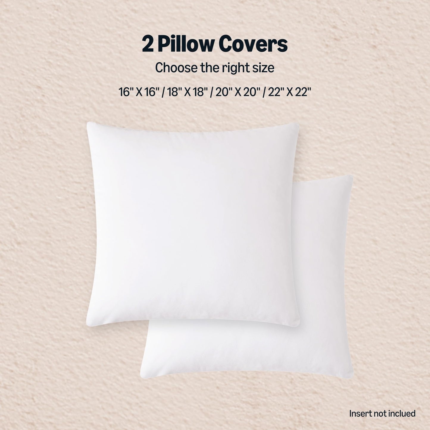 Amazon Basics Velvet Throw Pillow Covers, Soft Decorative Square Cushion Cases Modern Home Decor for Sofa, Couch, Bed, 20 × 20in, White, Pack of 2
