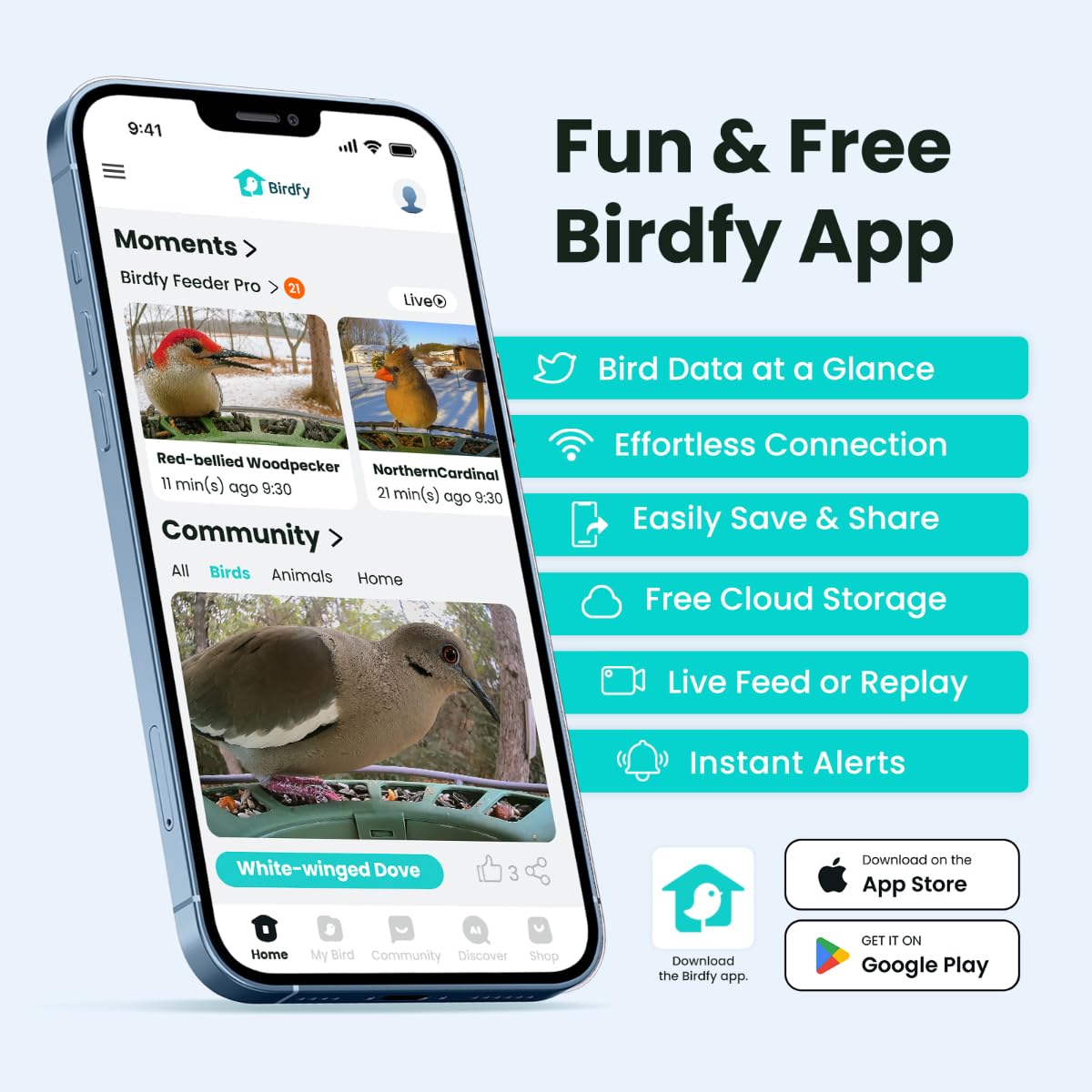 Birdfy 2 Smart Bird Feeder with Camera, AI Identifies 6000+ Bird Species, Dual-Lens 2K+1080P Camera for Live Streaming & Close-Up Photos, Solar-Powered Backyard Birdwatching Gift for Christmas