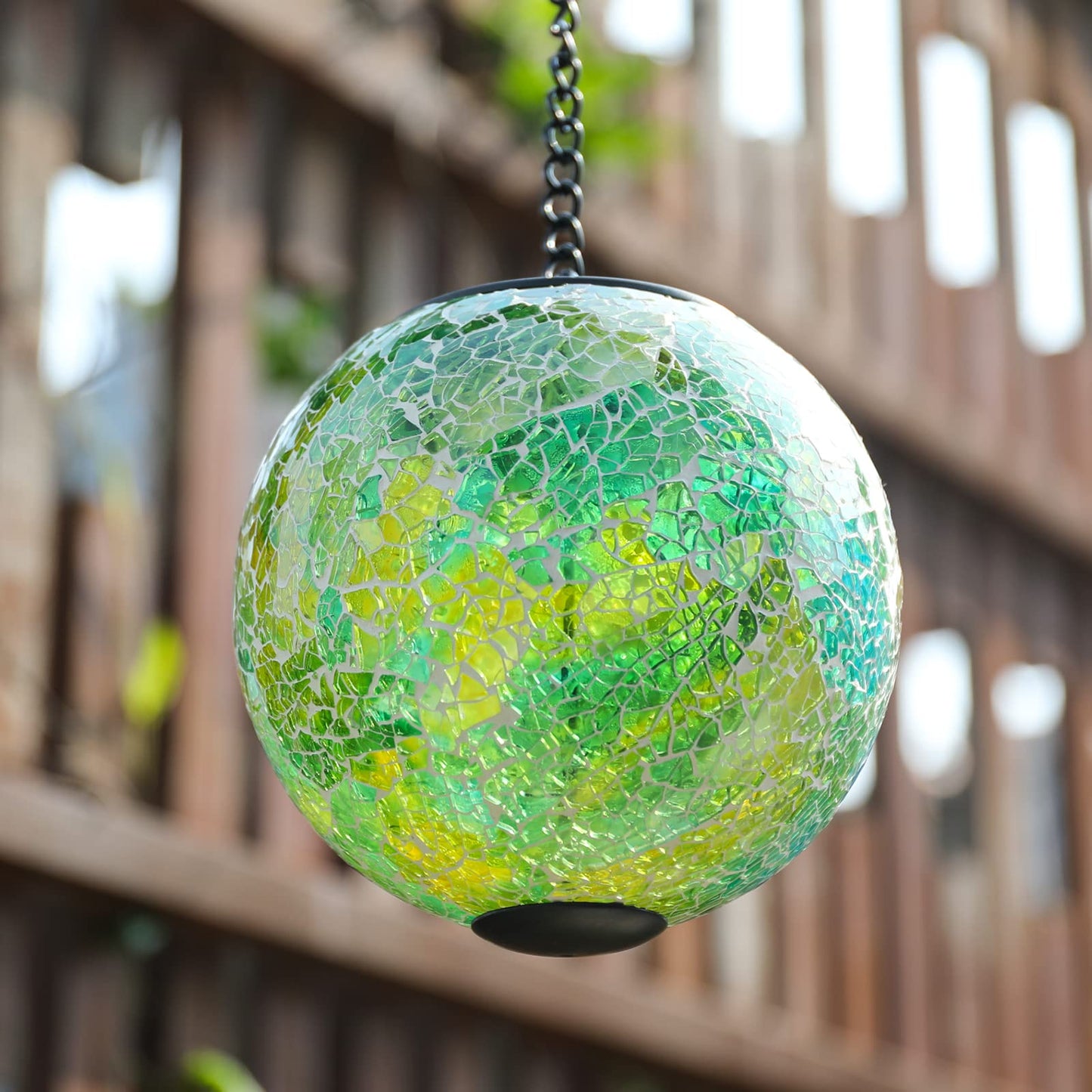 Solar Hanging Lantern Solar Outdoor Lanterns Mosaic Gazing Ball Outdoor Hanging Lights Outdoor Lights Waterproof Garden, Patio, Pathway & Yard Décor Green