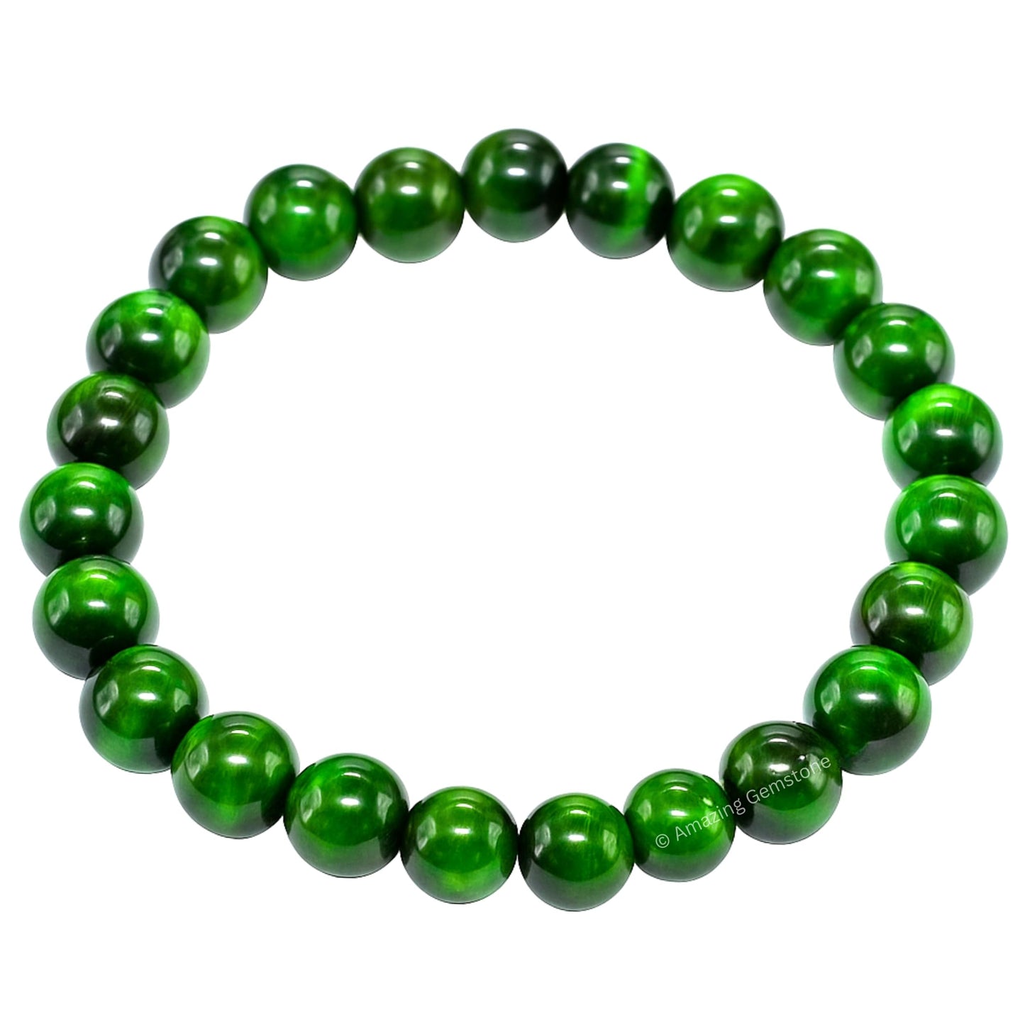 Amazing Gemstone Crystal Bracelet for Women Men's Gifts - Protection Healing Crystal Bracelet - 8mm Gemstone Beaded Stretchable Bracelet Pulseras Para Hombres Mujer Stocking Stuffers Mothers Day Gift (Green Tiger Eye)