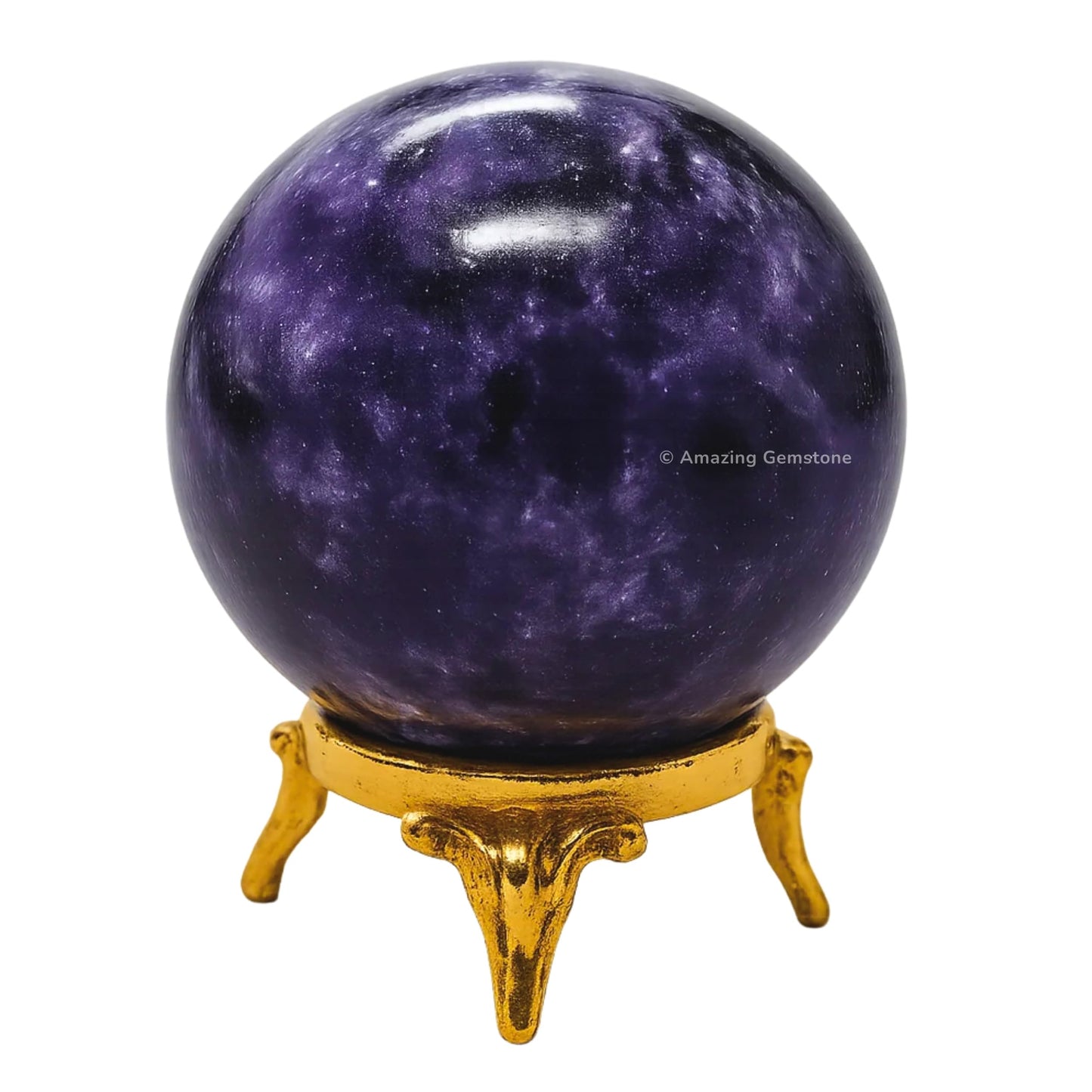 Amazing Gemstone Lepidolite Crystal Ball with Stand - 2" Inches Crystal Sphere Meditation Balls for Witchcraft and Decorative Balls