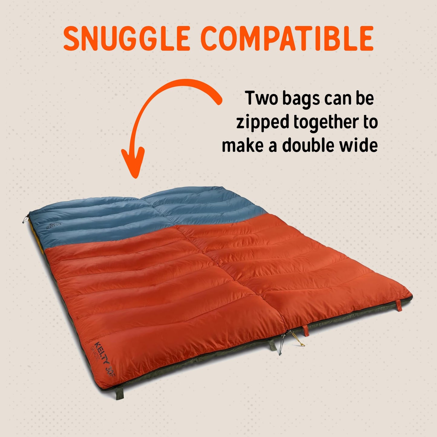 Kelty Galactic Down 30 Degree Sleeping Bag, 550 Fill Power RDS Trackable Down, Backpacking and Camping, Zip Together for 2P Sleeping Bag (Duck Green)