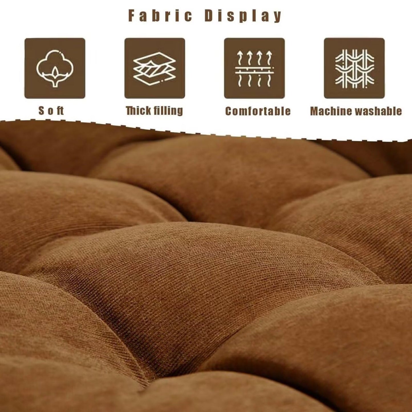 Gfobip Floor Pillows Set Square Chair Cushion Pad Tufted Seat Cushions for Living Room Balconies Office Wine Red 18x18in