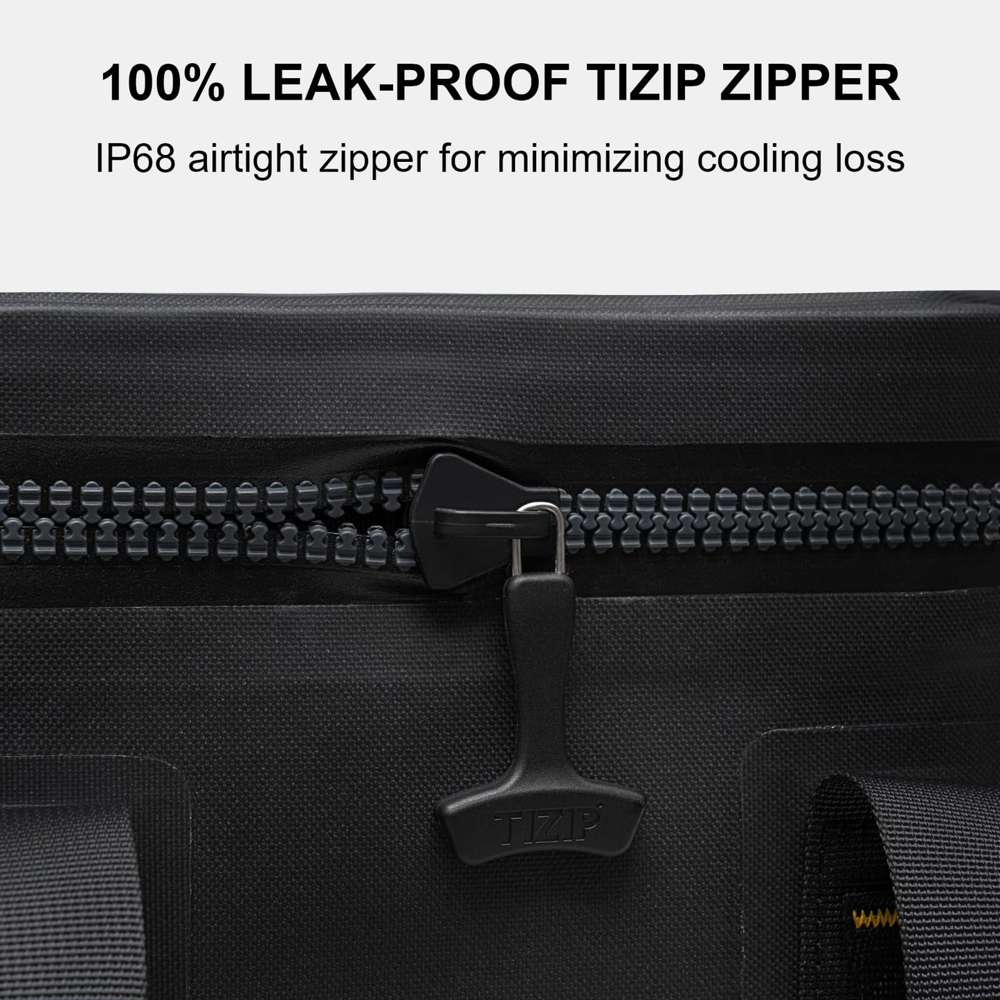 SPARTER Portable Soft Cooler 12 Cans, IP68 Tizip Leak-Proof Zipper for Camping, Fishing, Beach, Outdoors Insulated Ice Chest with Reusable Ice Pack- Black