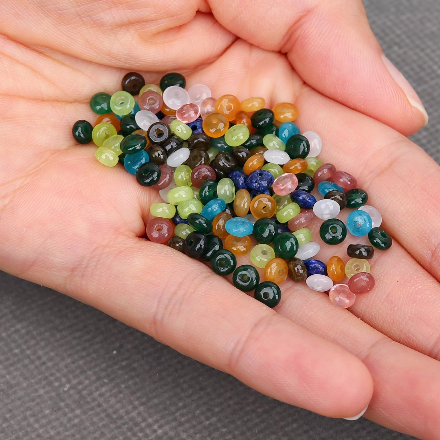 BONNY BOXX 1 Strand (150PCs) Natural 2 * 4mm Colorful Rondelle Beads, Natural Abacus Disk Stone Beads Loose Spacer Gemstone for DIY Bracelet Necklace Jewelry Making