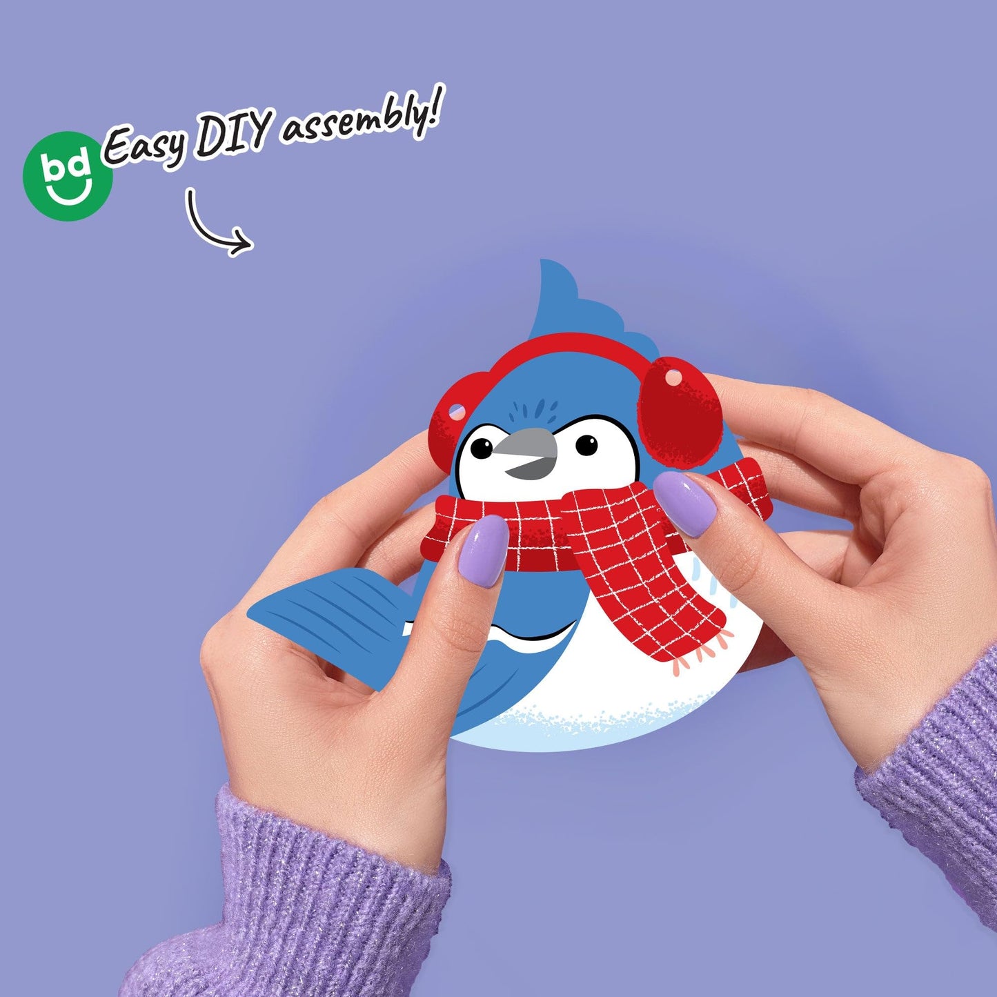 Big Dot of Happiness Winter Birds Garland Banner, Winter Holiday Party Decorations Backdrop, 30 Feet of Cord, 15 Paper Christmas Bird Shapes Double-Sided