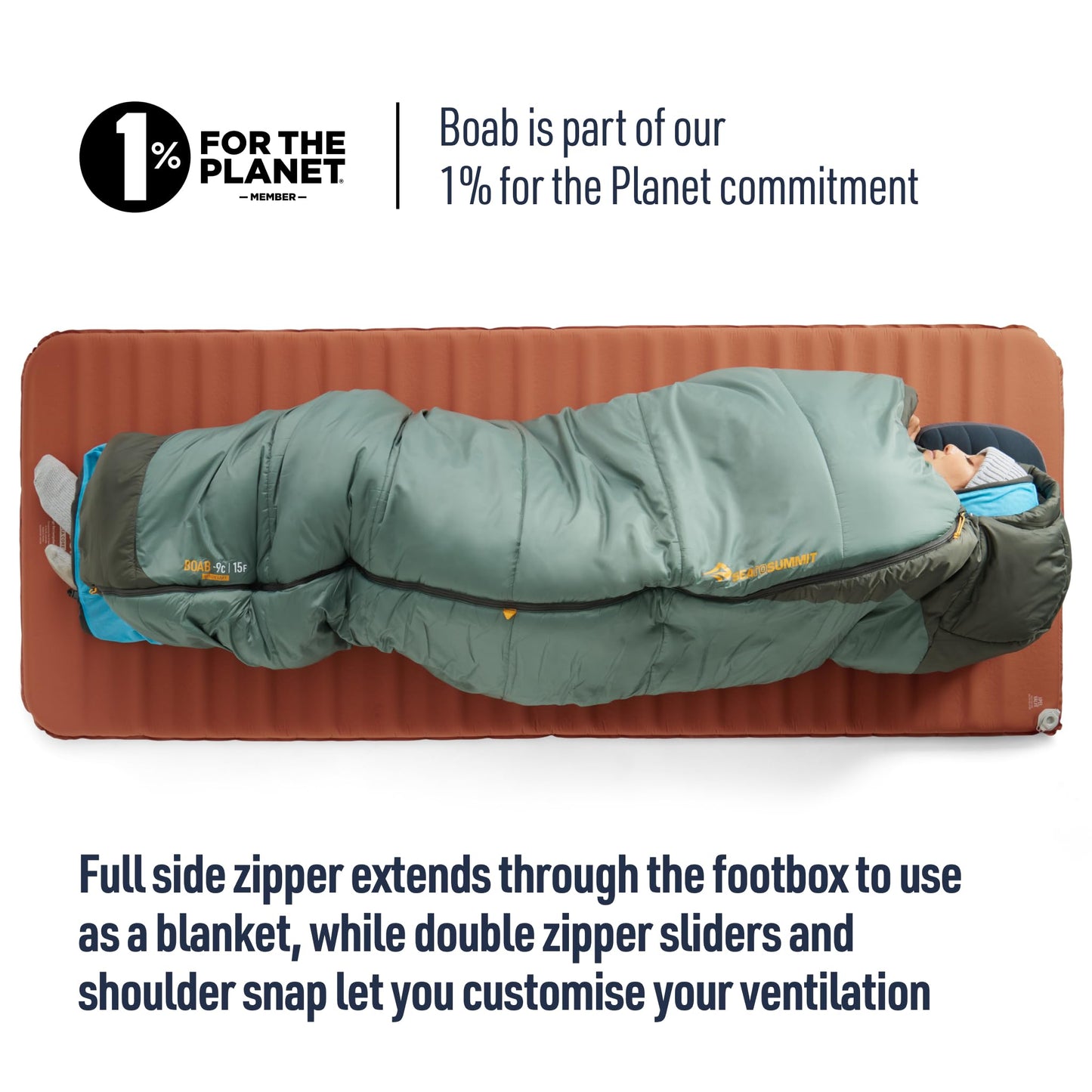 Sea to Summit Boab Synthetic 2-Season Sleeping Bag, 30-Degree, Regular